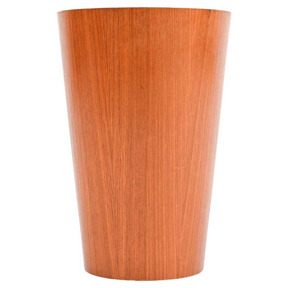 Martin Åberg for Servex Large Teak Waste Paper Basket, c. 1960's