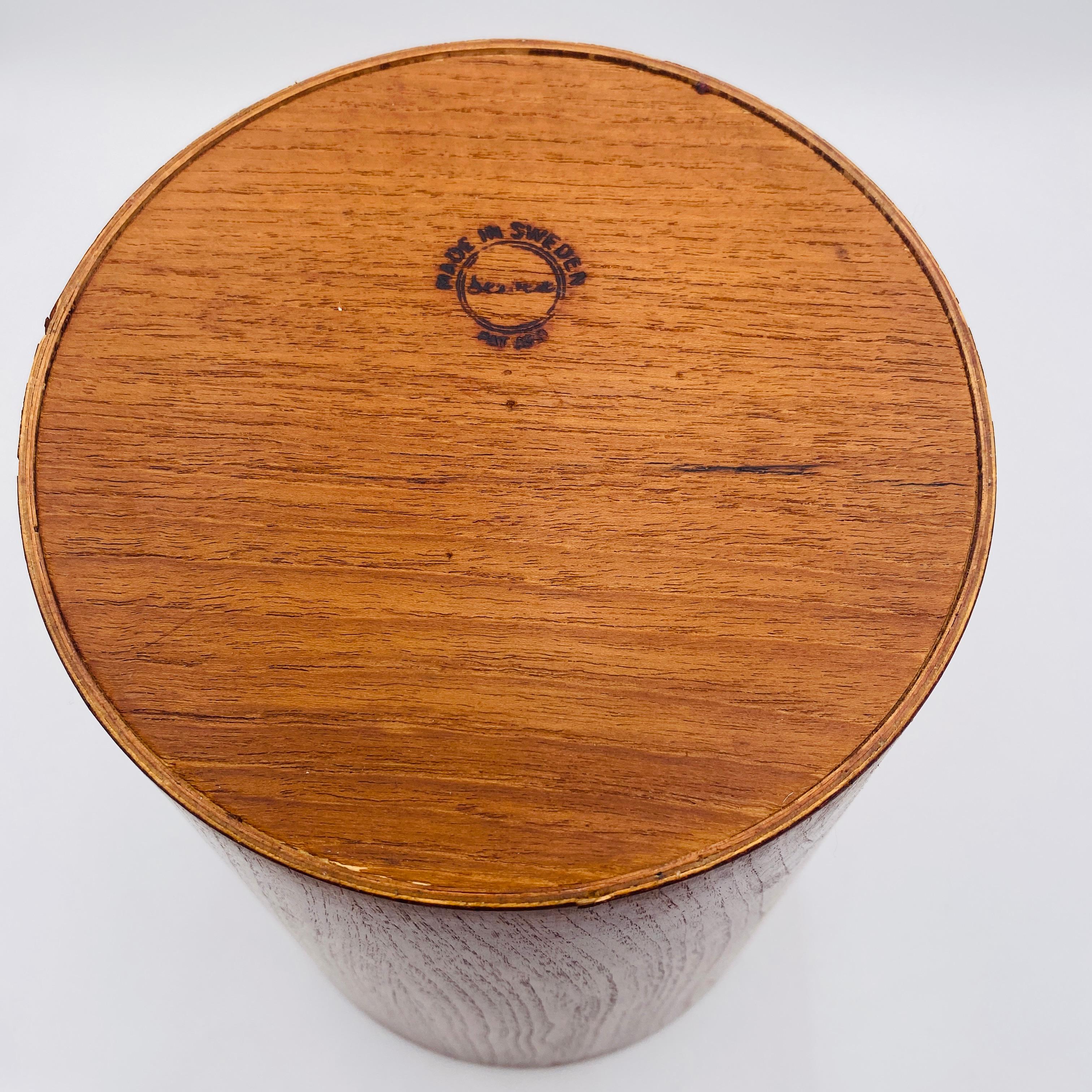 Mid-Century Modern Martin Aberg Mid-Century Teak Wastebasket by Servex of Sweden 1960s For Sale