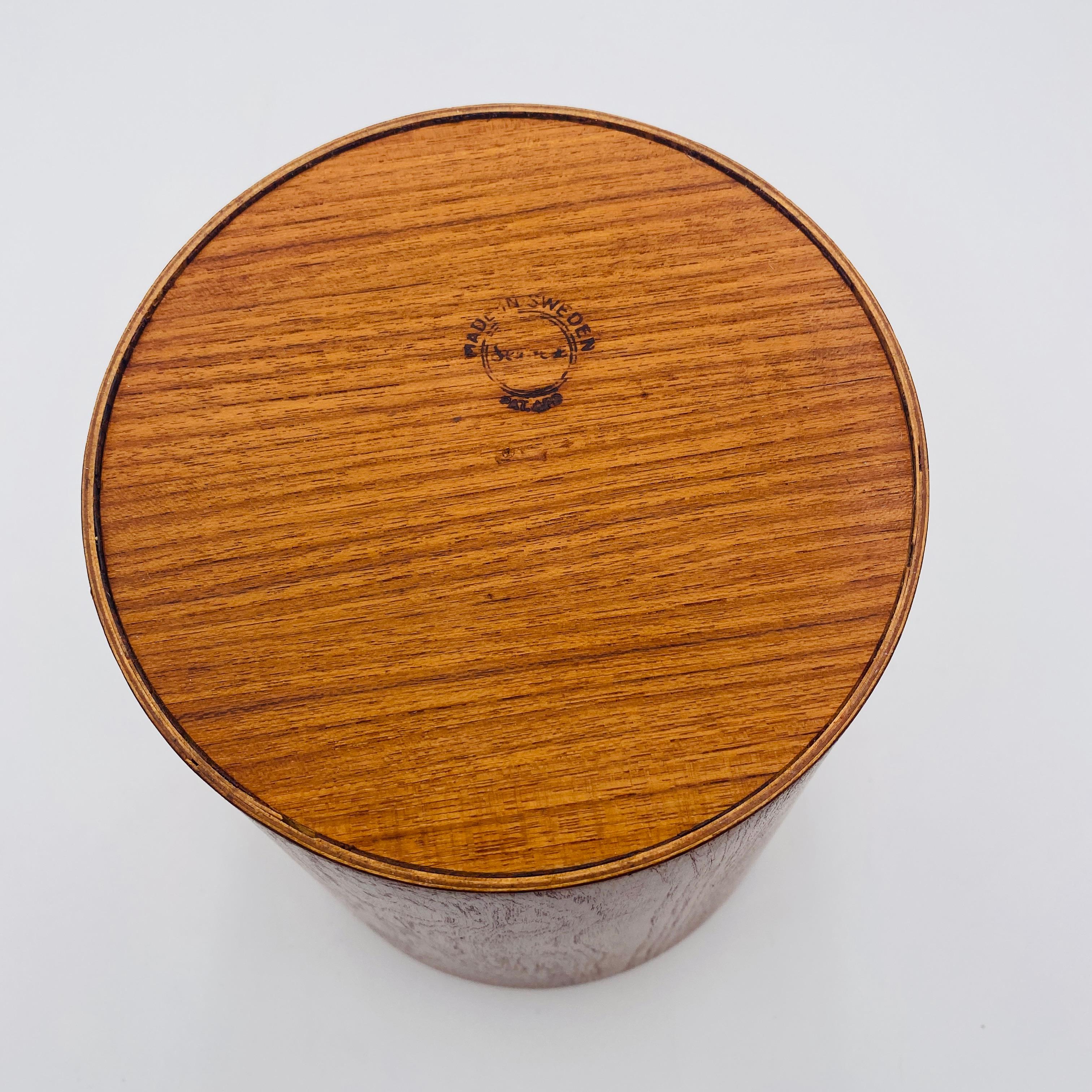 Martin Aberg Mid-Century Teak Wastebasket by Servex of Sweden 1960s In Good Condition For Sale In San Juan Capistrano, CA