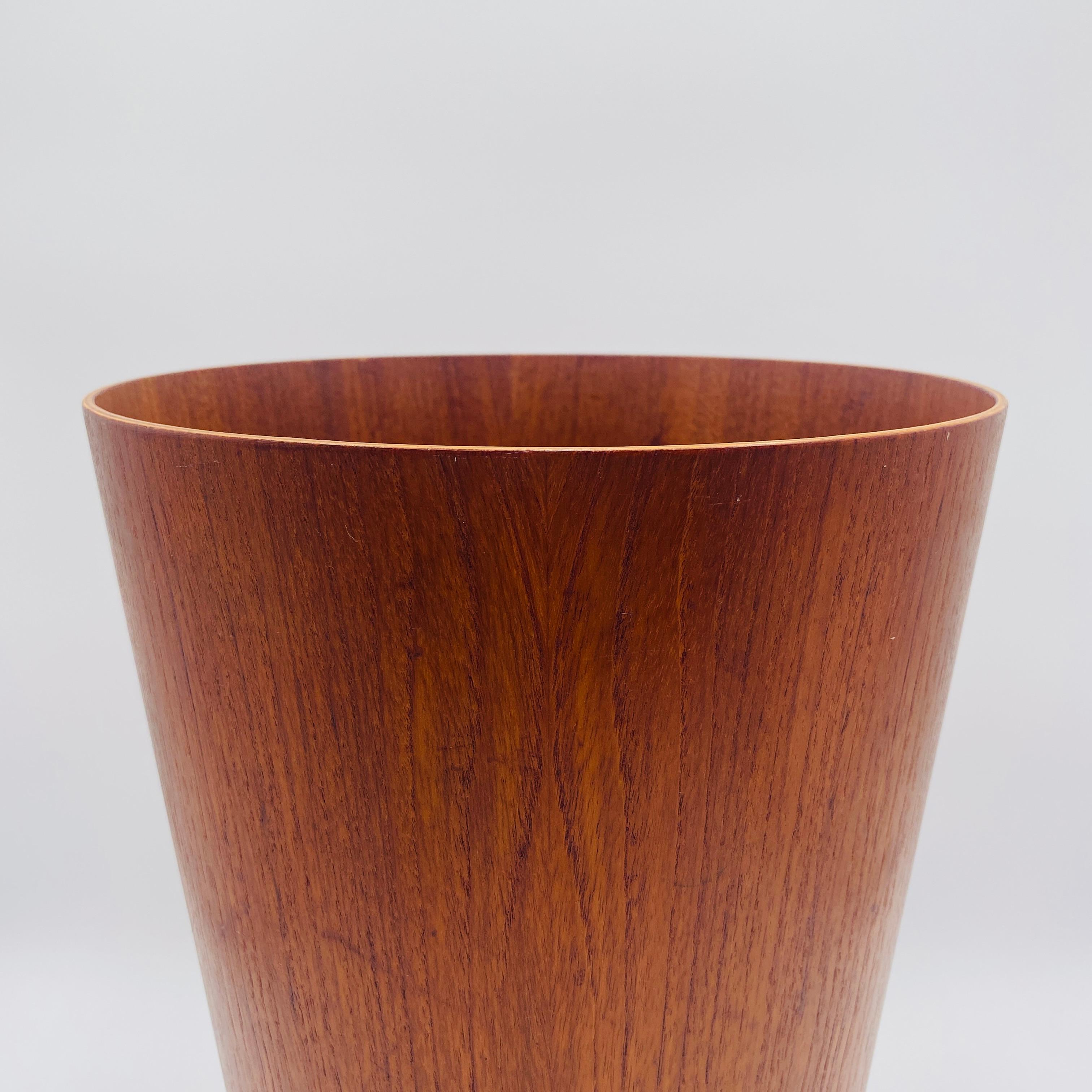 Mid-20th Century Martin Aberg Mid-Century Teak Wastebasket by Servex of Sweden 1960s For Sale