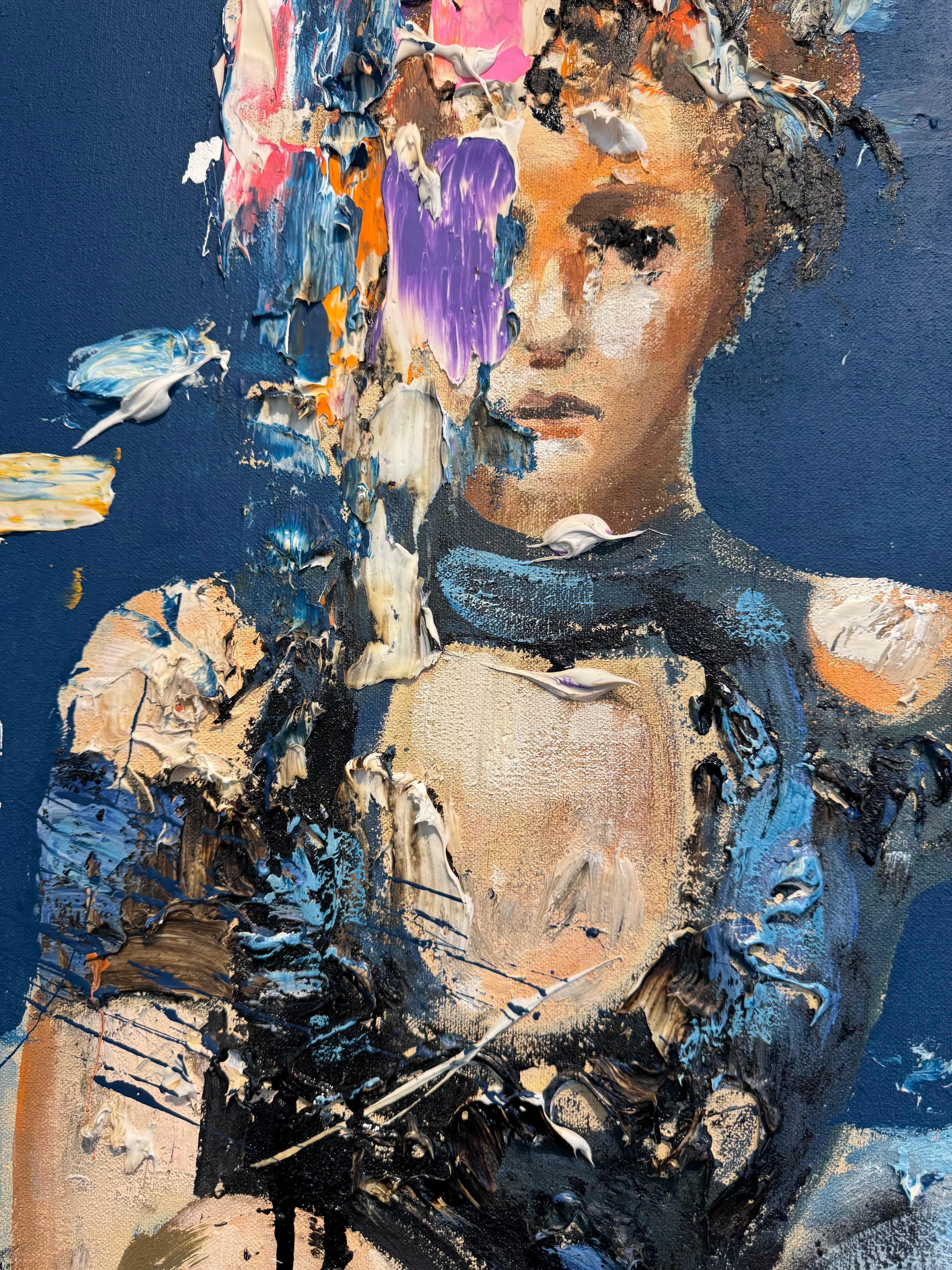 Afternoon by Martin Adalian, Acrylic, Oil on Canvas, Figurative, Dog, Impasto en vente 4