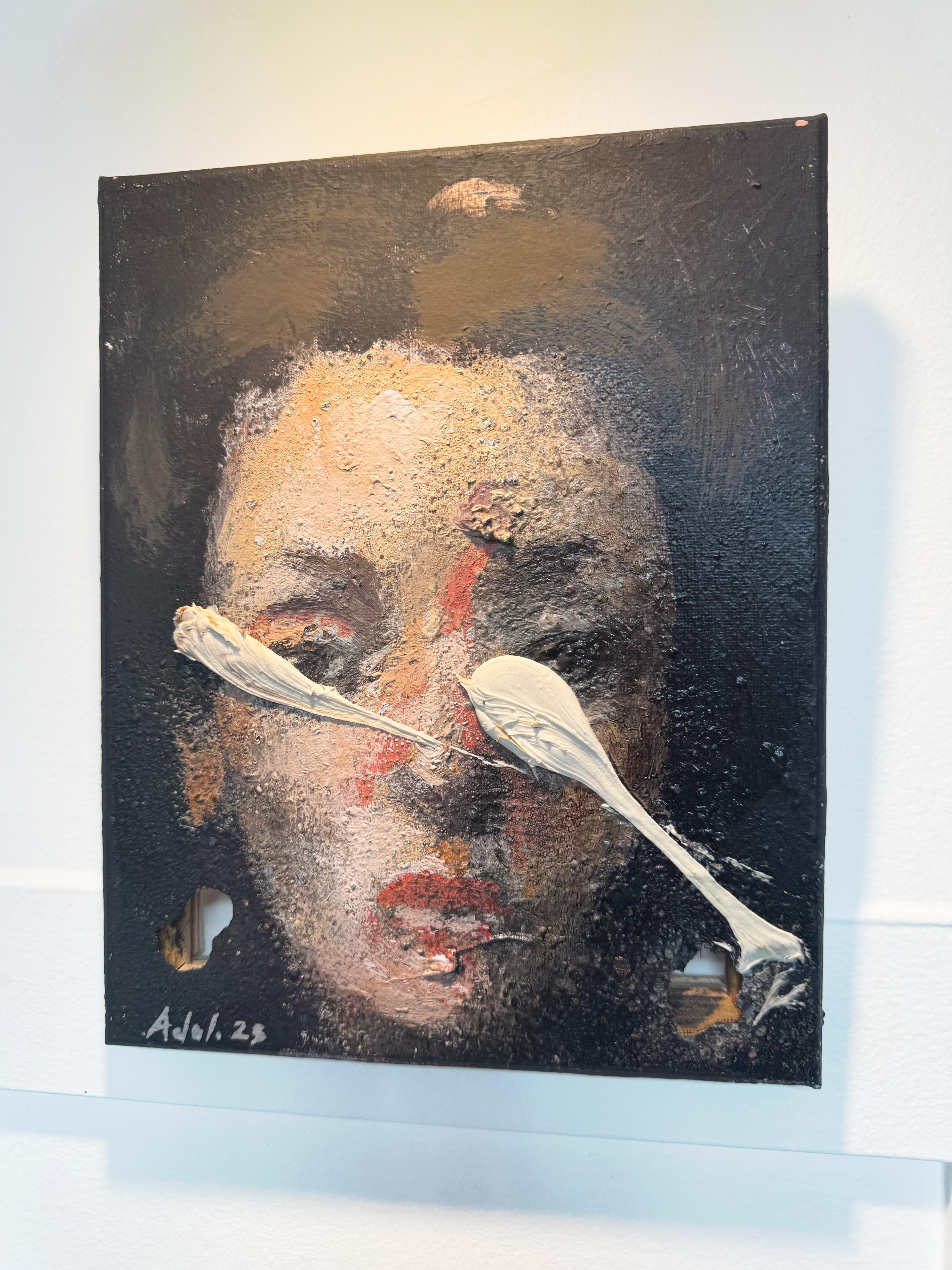 Down by Martin Adalian, Acrylic, Oil on Canvas, Portrait, Impasto For Sale 4