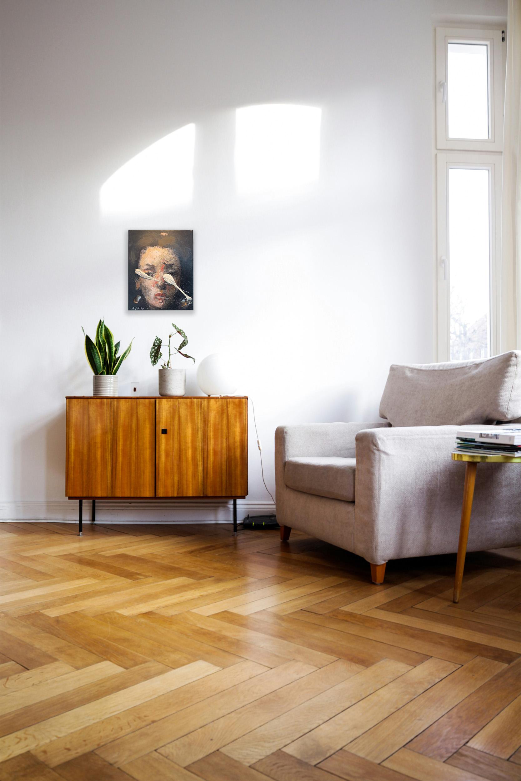 Down by Martin Adalian, Acrylic, Oil on Canvas, Portrait, Impasto For Sale 6