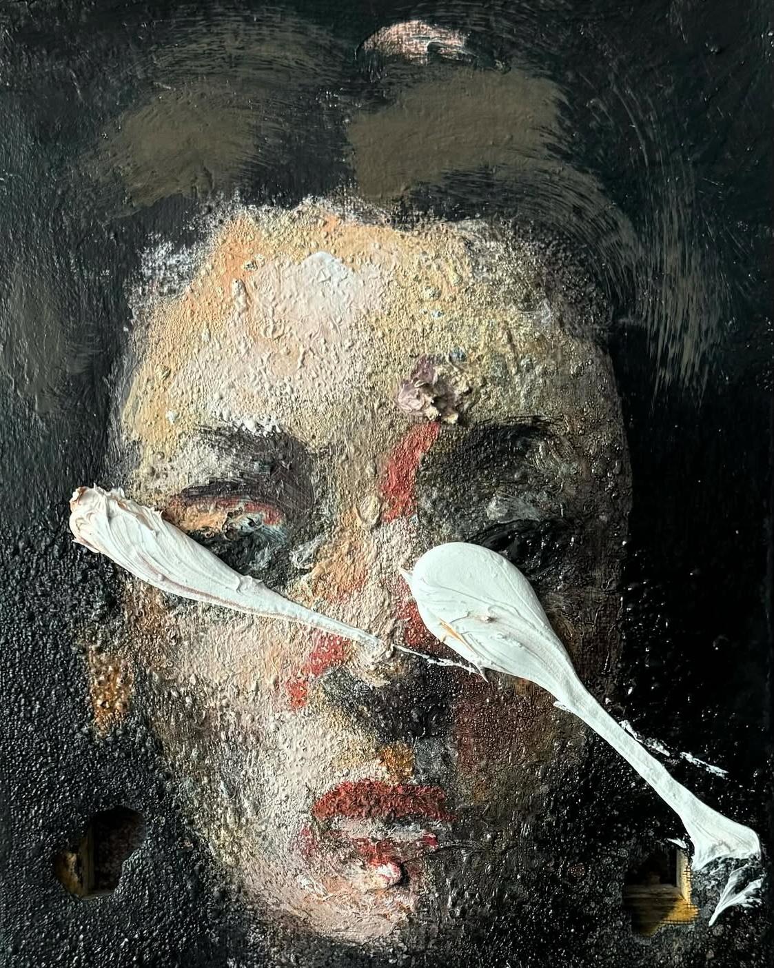 Down by Martin Adalian, Acrylic, Oil on Canvas, Portrait, Impasto