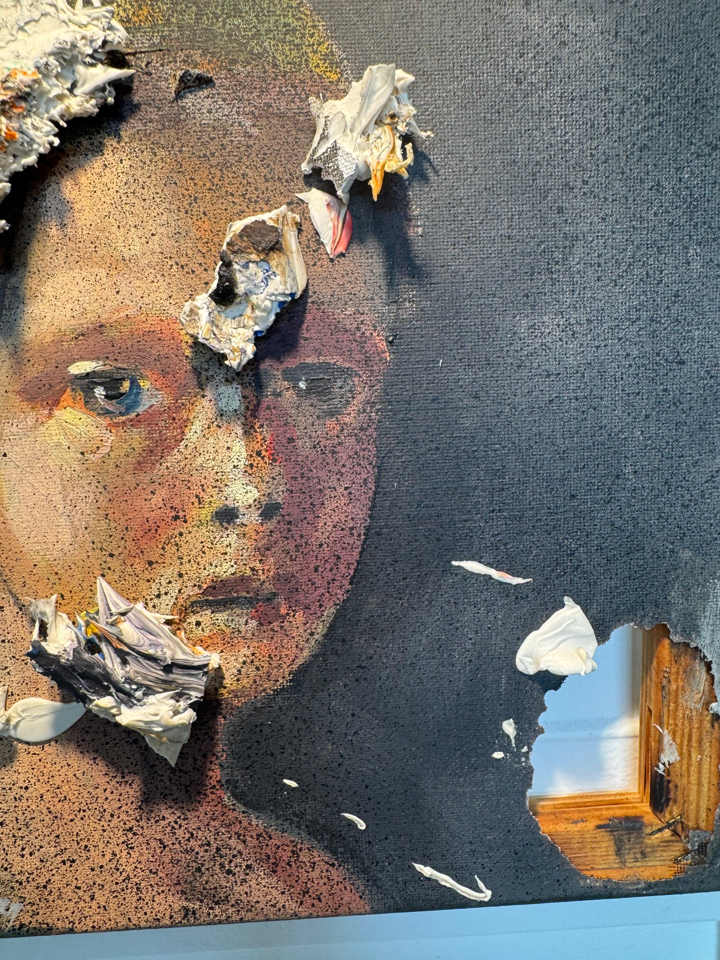 Verloren von Martin Adalian, Acryl, Öl auf Leinwand, Porträt, Impasto im Angebot 5