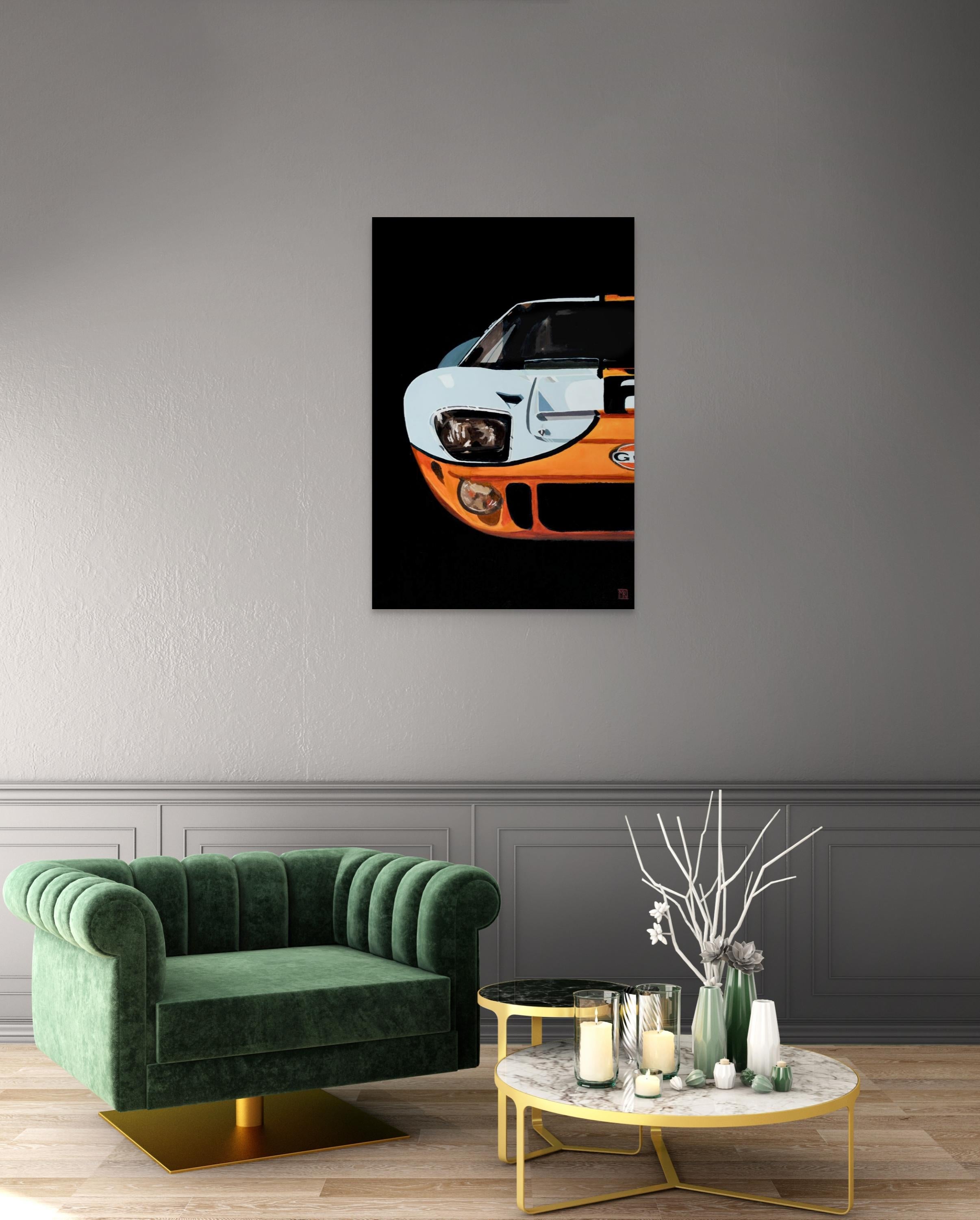 Ford Vs Ferrari - Contemporary Painting by Martin Allen