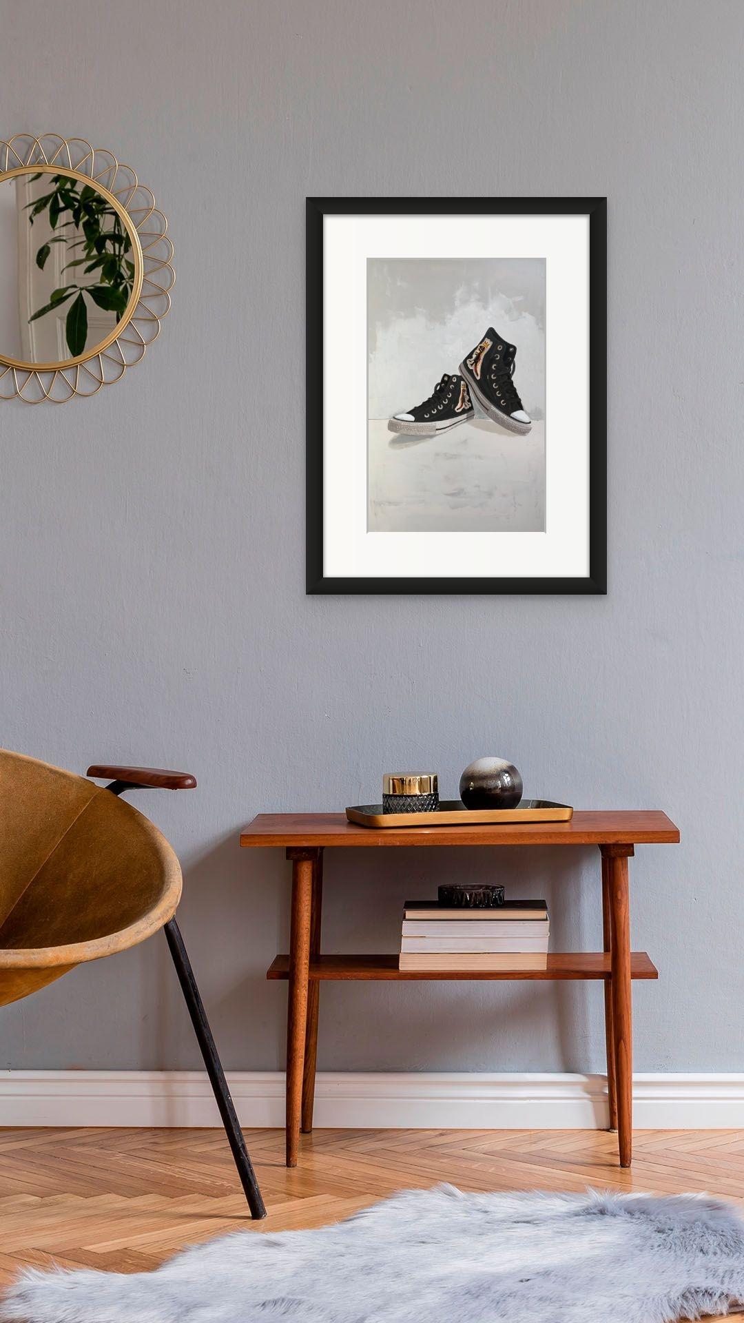 Basquiat Convers Sneakers Art of Vintage by Martin Allen - La culture pop iconique rencontre le vintage en vente 1