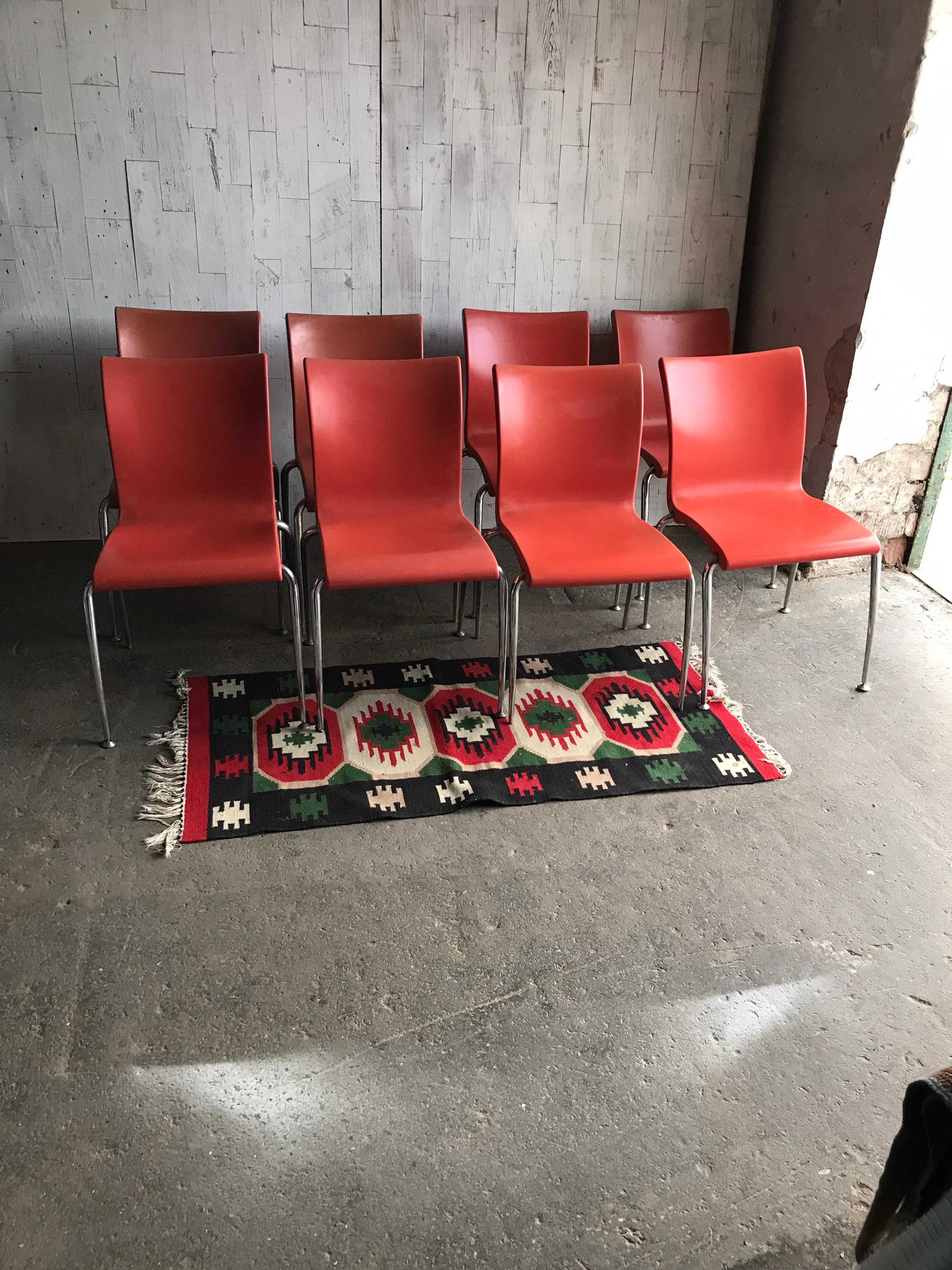 Plastic Martin Ballendat for Wiesner Hager, 8 Chairs For Sale