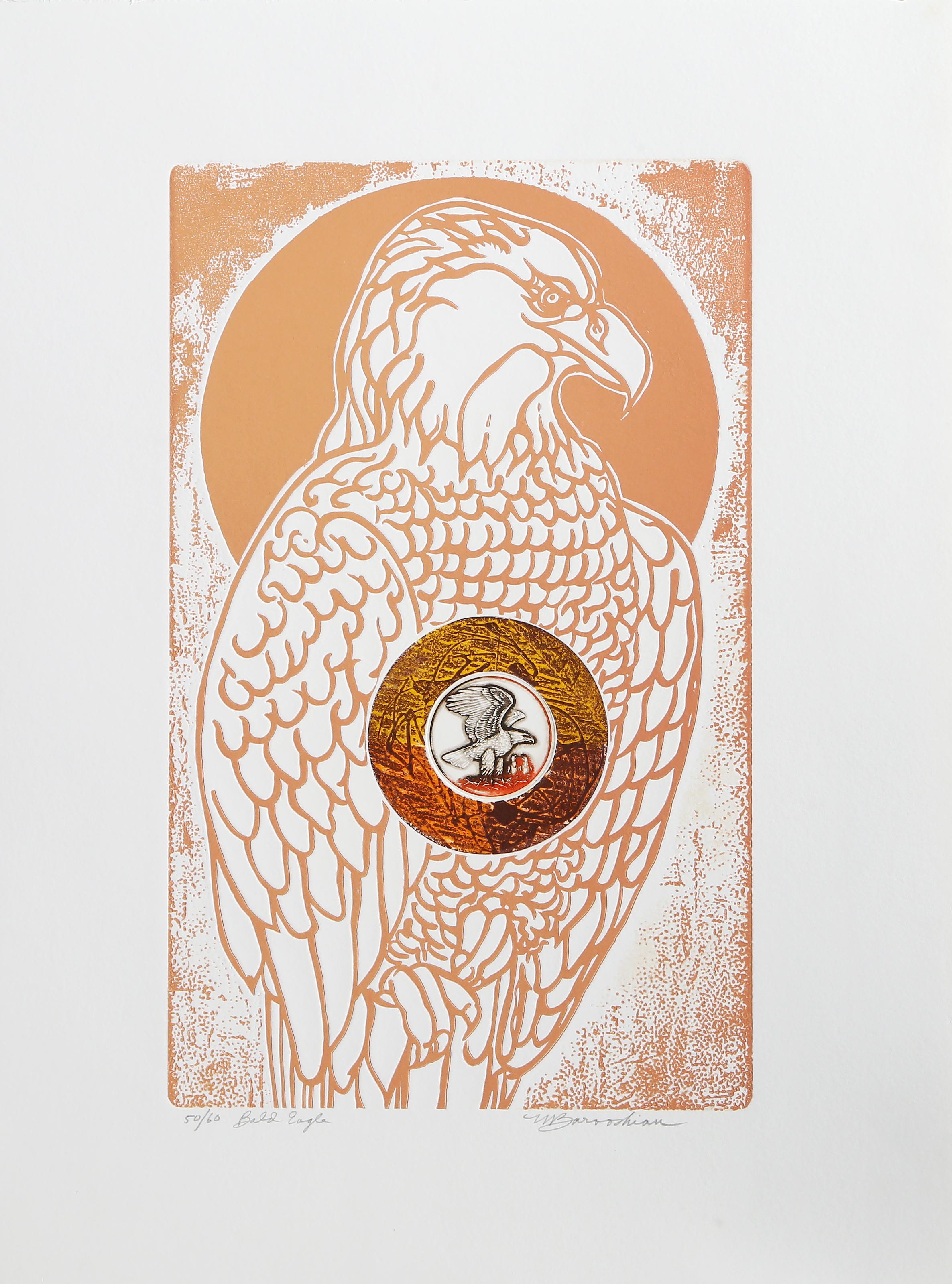 Bald Eagle, Modern Etching and Aquatint by Martin Barooshian For Sale 1