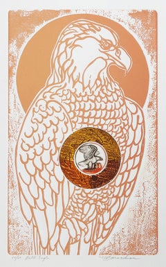 Águila calva, aguafuerte y aguatinta modernos de Martin Barooshian