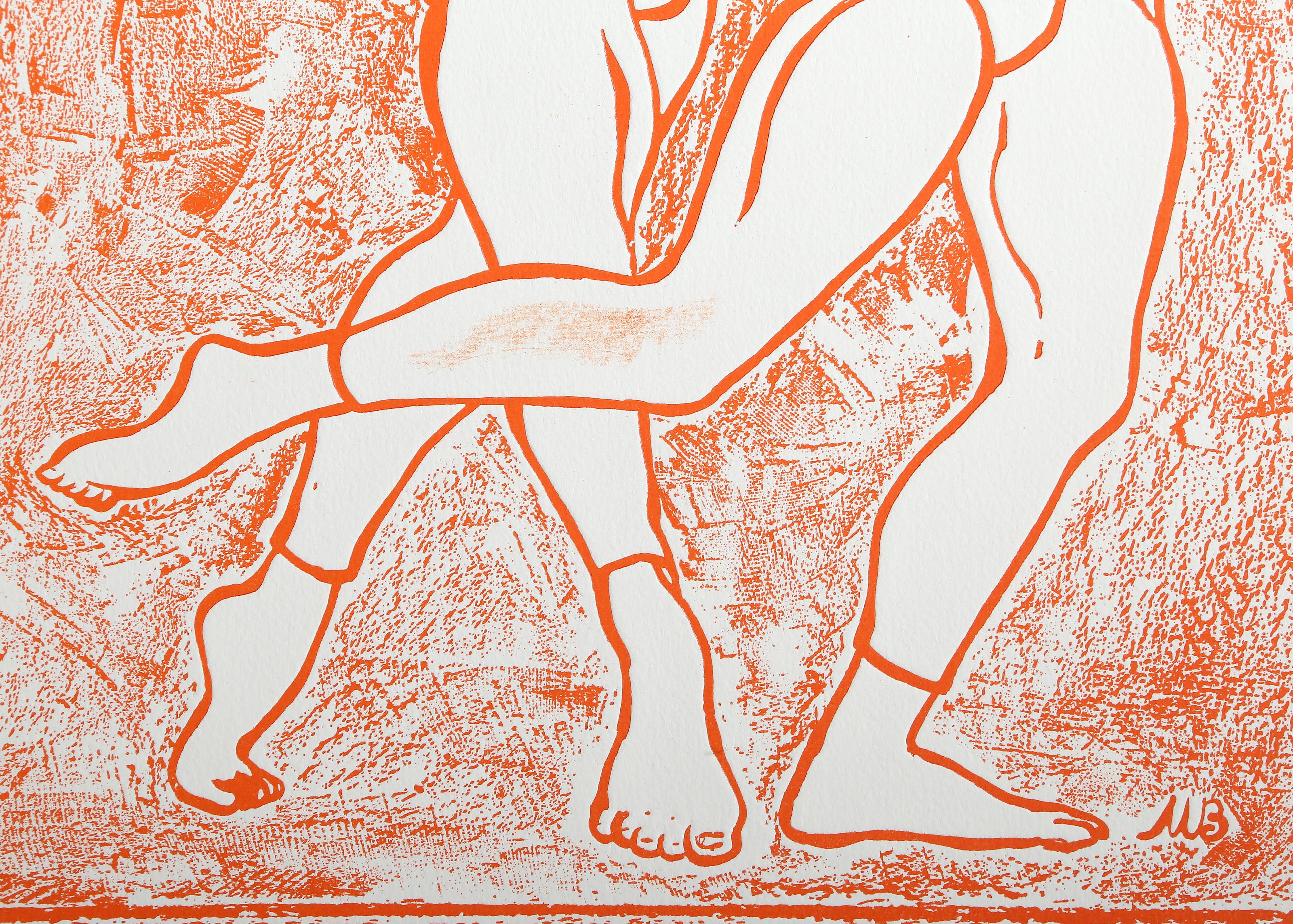 Figuras danzantes, aguafuerte y aguatinta surrealistas de Martin Barooshian en venta 1