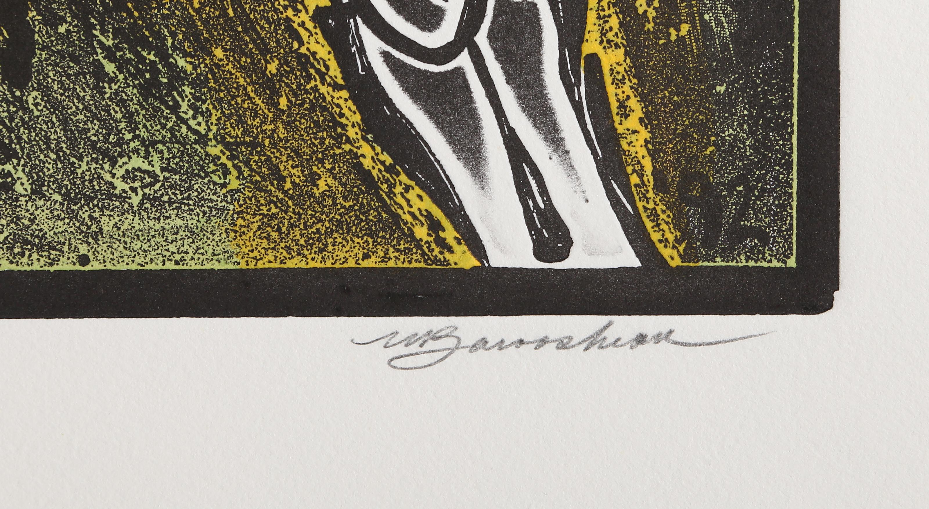Linebacker, Etching and Aquatint by Martin Barooshian For Sale 2