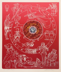 Mother Goose (Red), Surrealist Etching and Aquatint by Martin Barooshian