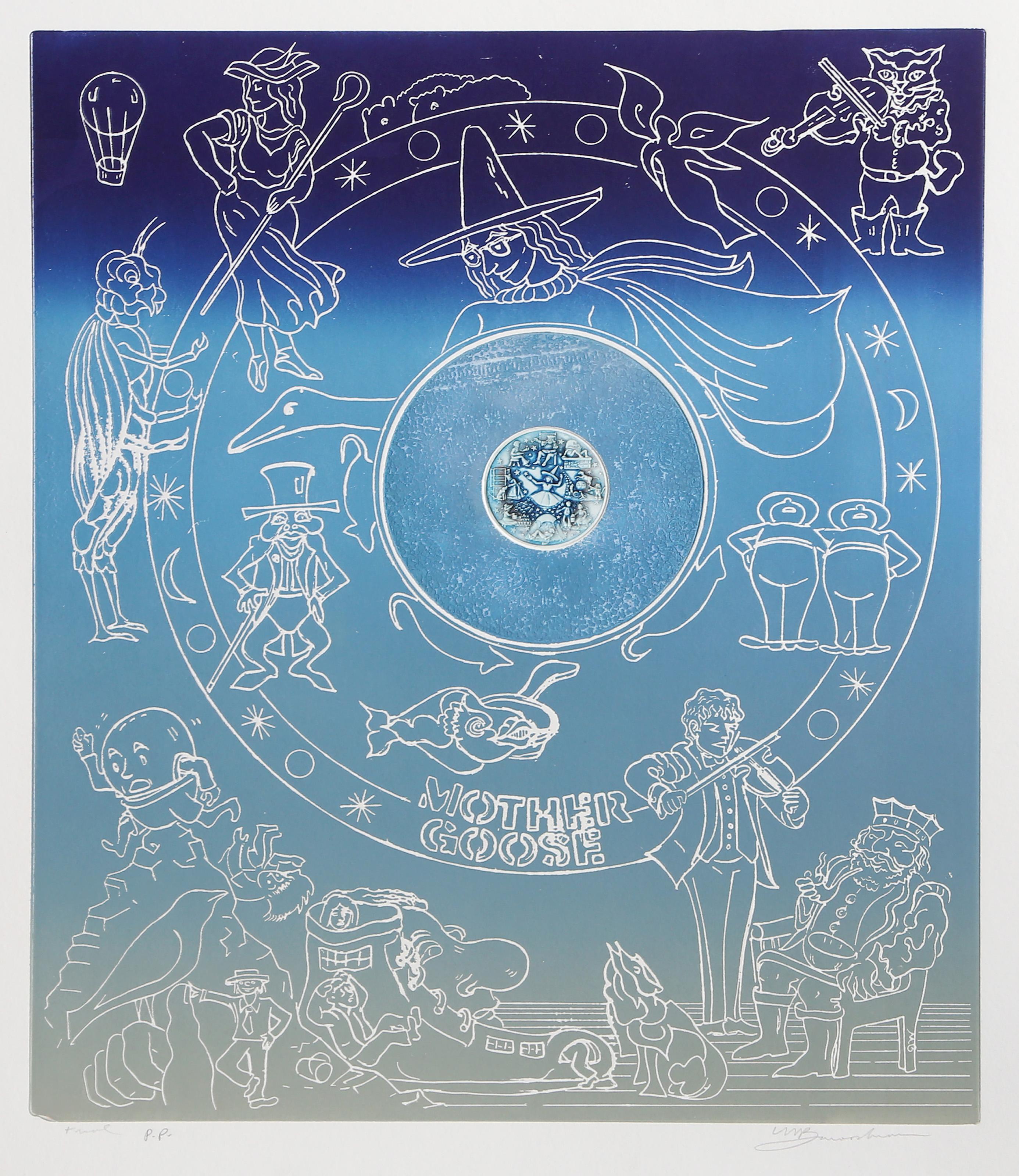  Martin Barooshian, estadounidense (1929 - 2022) -  Madre Oca, Año:  circa 1979, Medio:  Aguafuerte y aguatinta, firmado y numerado a lápiz, Edición:  Prueba de impresión, Tamaño de imagen:  17,5 x 15 pulgadas, Tamaño:  55,88 x 45,09 cm (22 x 17,75