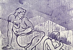 Nude Figure Study, Surrealist Etching and Aquatint by Martin Barooshian