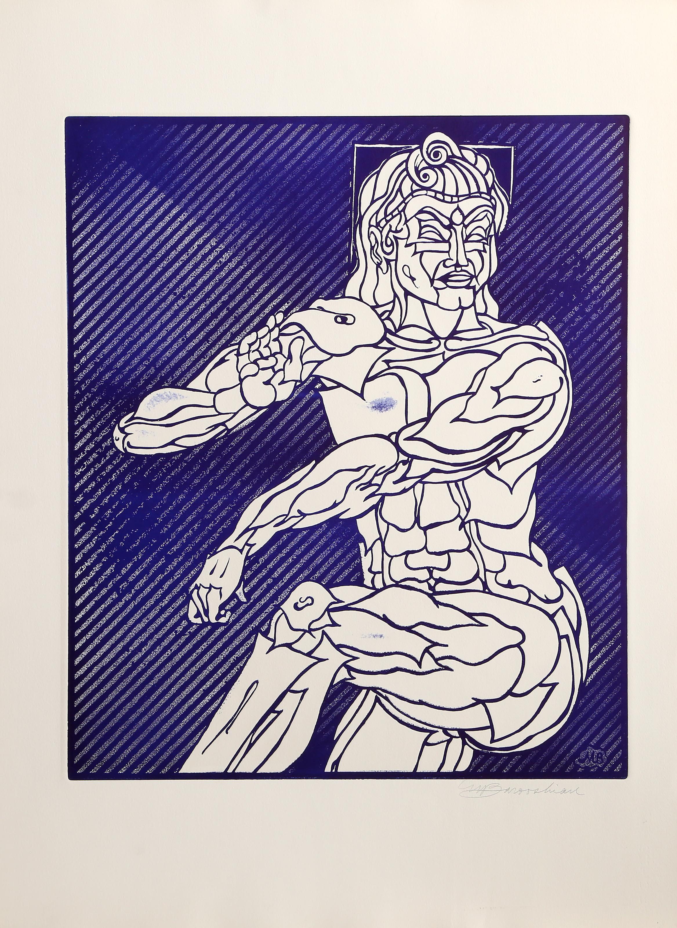 Purple Woman, Etching and Aquatint by Martin Barooshian For Sale 1