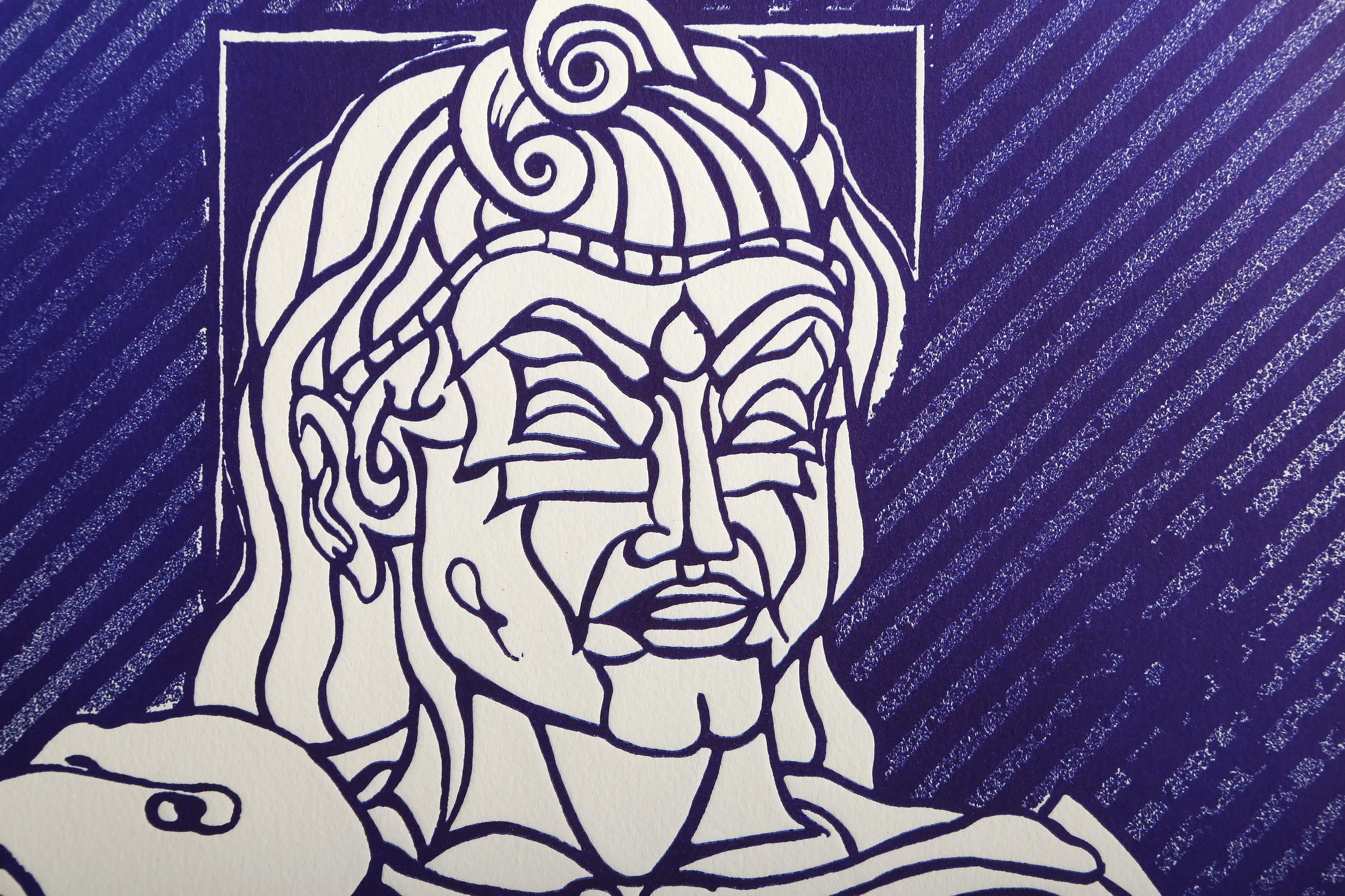 Purple Woman, Etching and Aquatint by Martin Barooshian For Sale 2