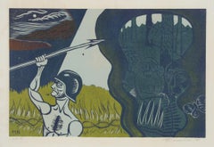 Vintage The Entrance to the Peaceful Kingdom, 1951, Woodcut by Martin Barooshian