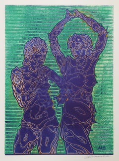 Two Dancers, Surrealist Etching and Aquatint by Martin Barooshian