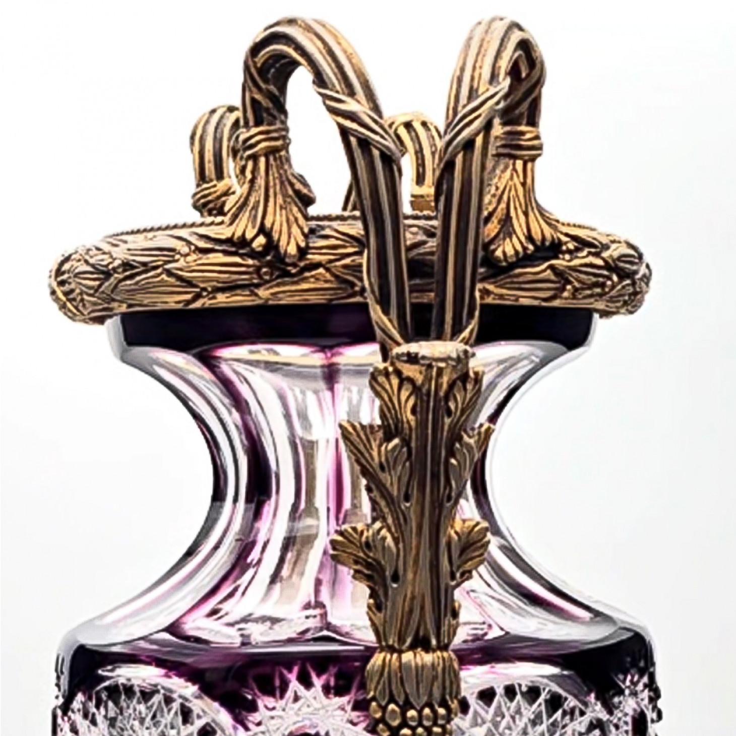 Other Martin Benito Crystal Centerpiece, Purple, Crystall And Bronze, Paris, France For Sale