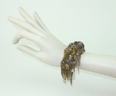 MARTIN BERNSTEIN Brutalist Mixed Metal & Pearl Cuff Bracelet