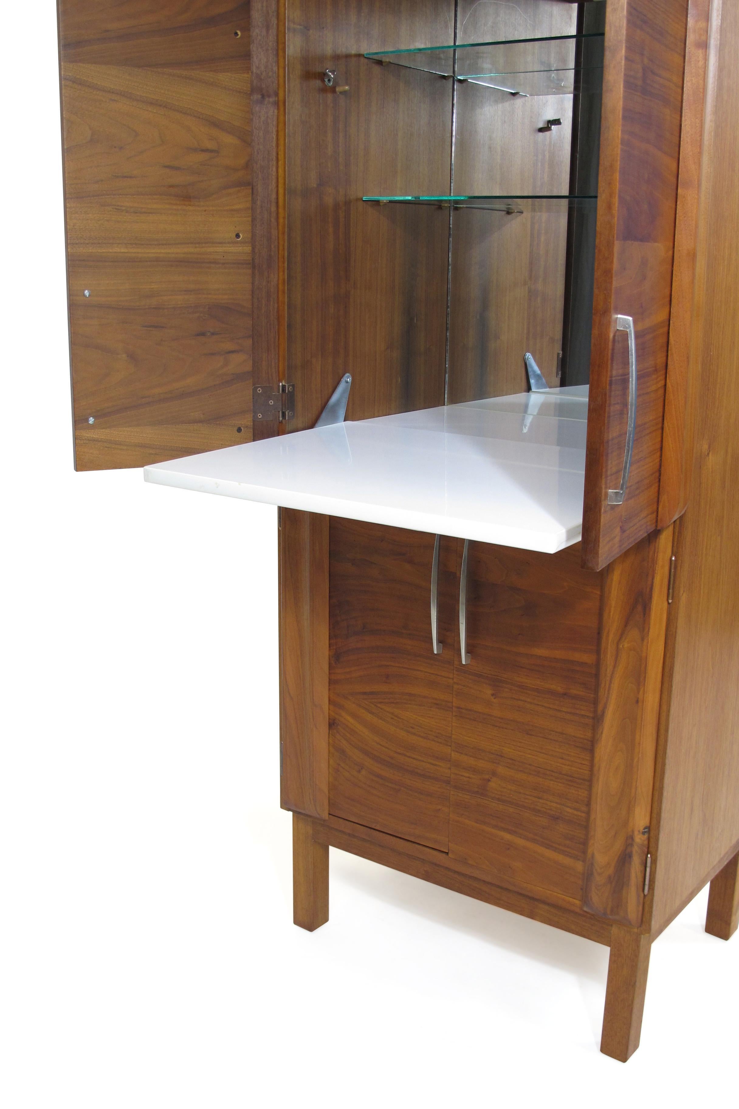 20th Century Martin Borenstein Tall Narrow Dry Bar Cabinet