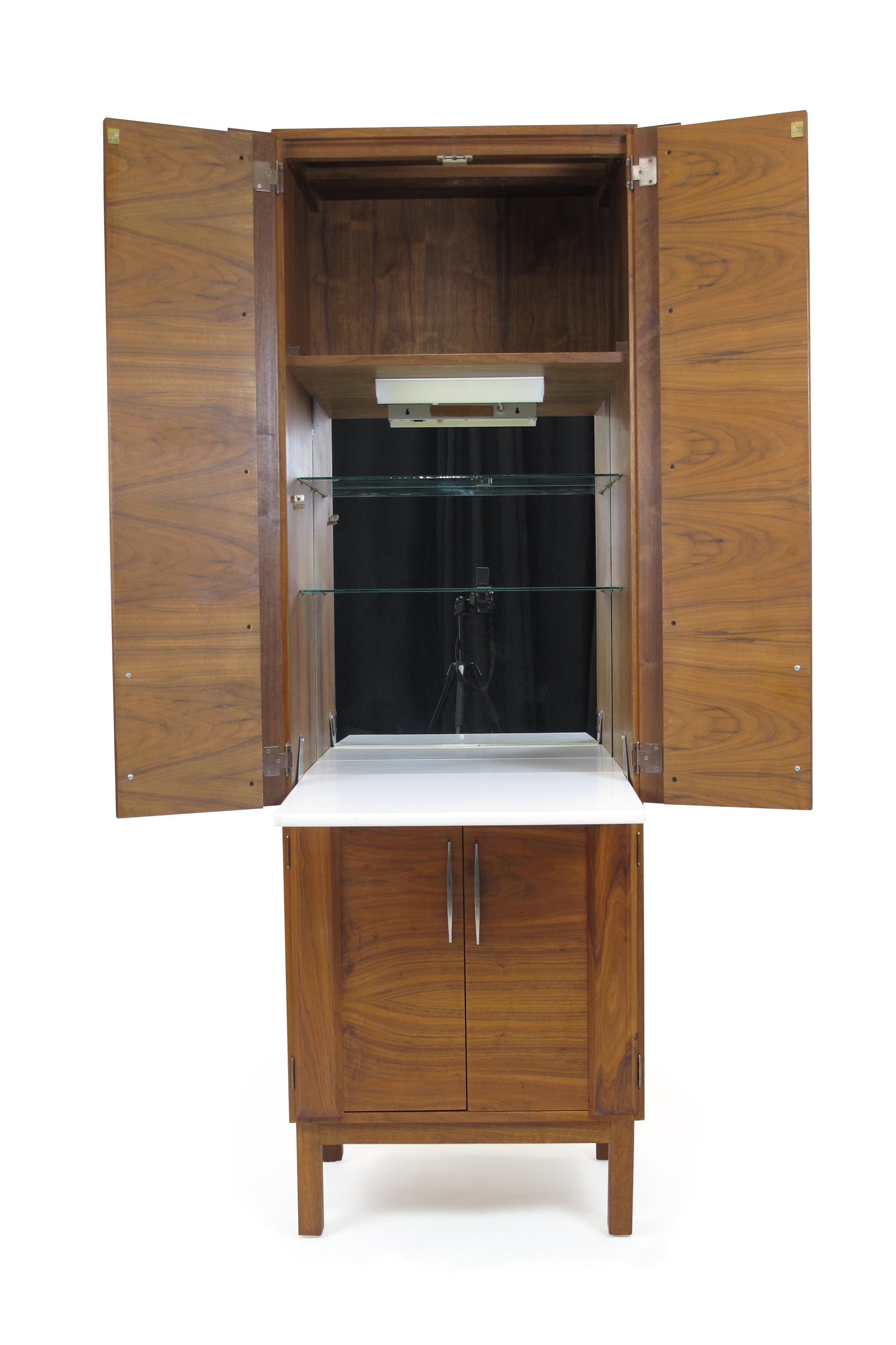 Mid-Century Modern Martin Borenstein Tall Narrow Dry Bar Cabinet