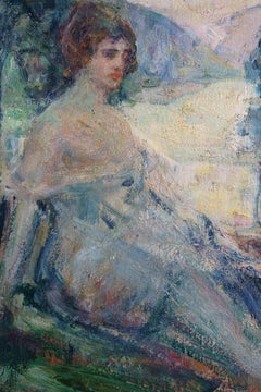 "Ritratto di Elegante"  Olio su legno Espressionista Scuola dell'Aja Firmato