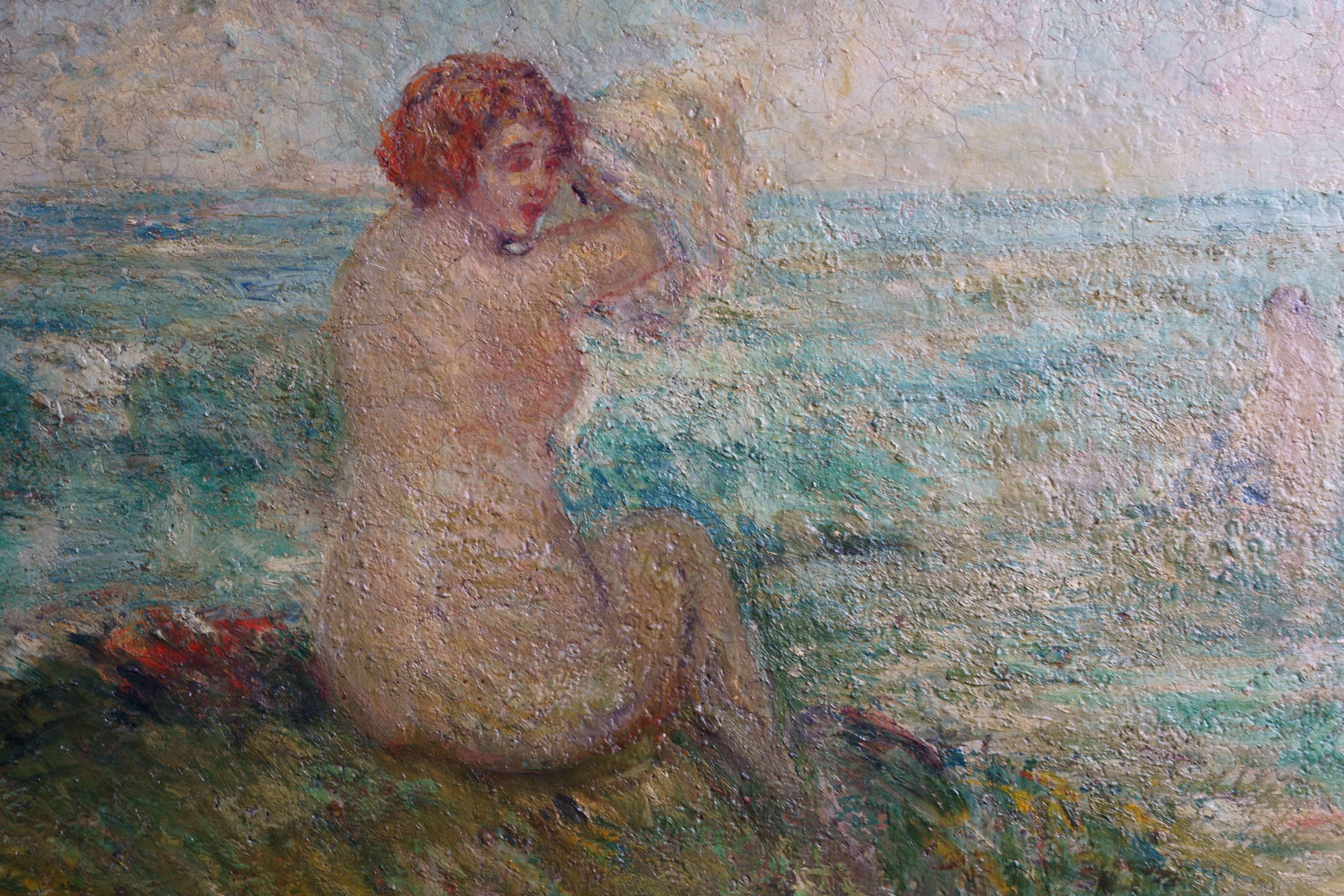 Pintura al óleo sobre madera de la escuela americana 