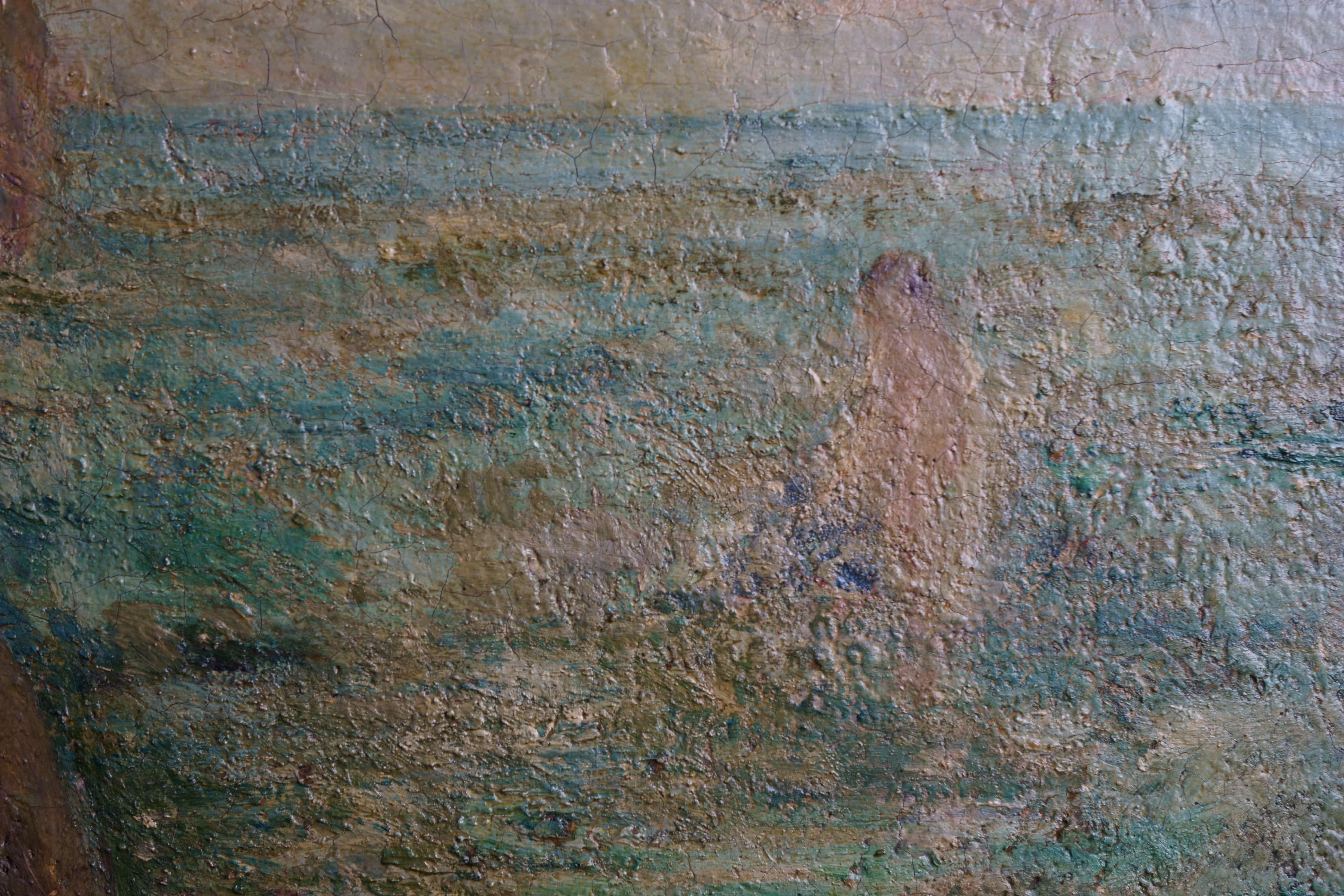 Pintura al óleo sobre madera de la escuela americana 