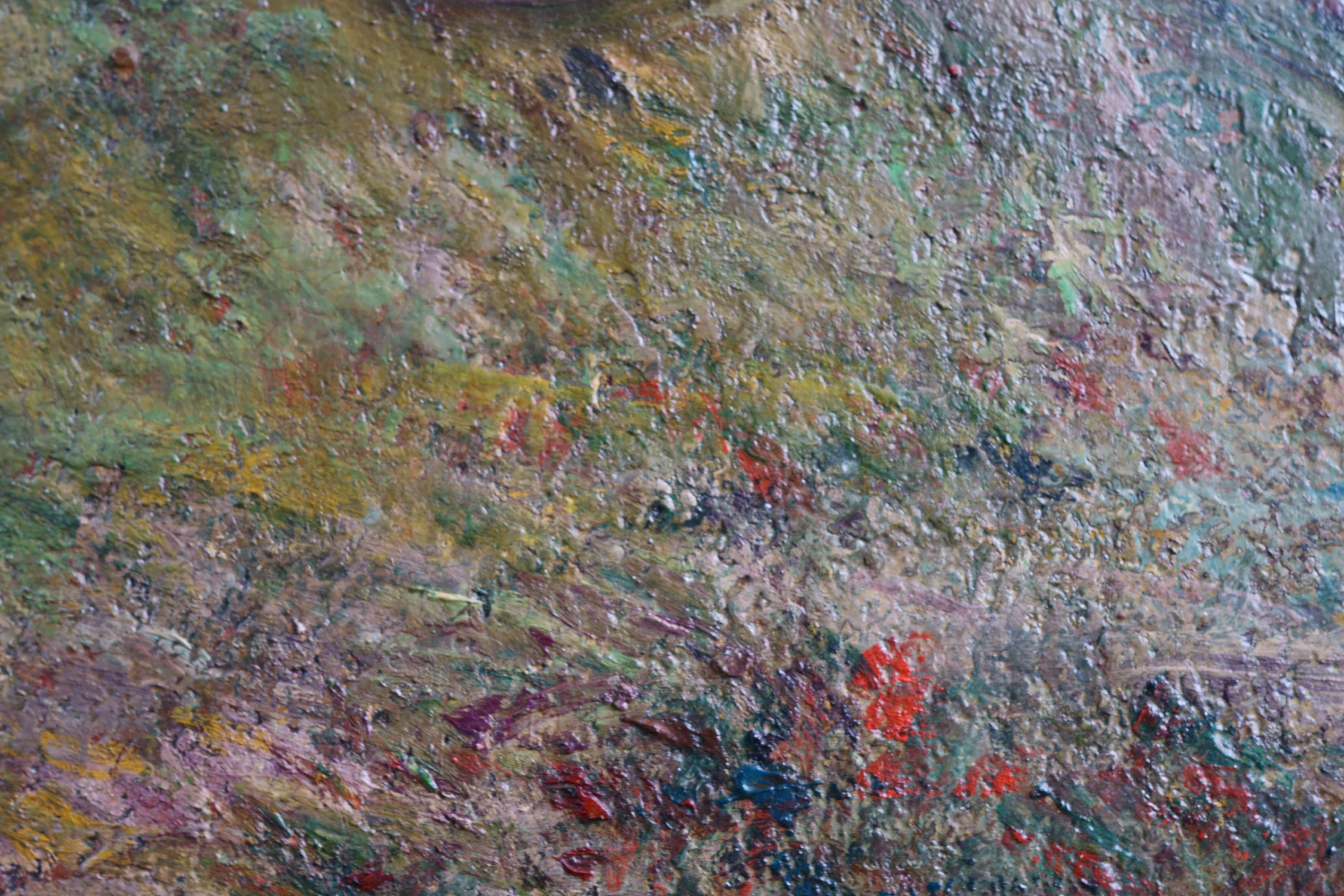 Pintura al óleo sobre madera de la escuela americana 