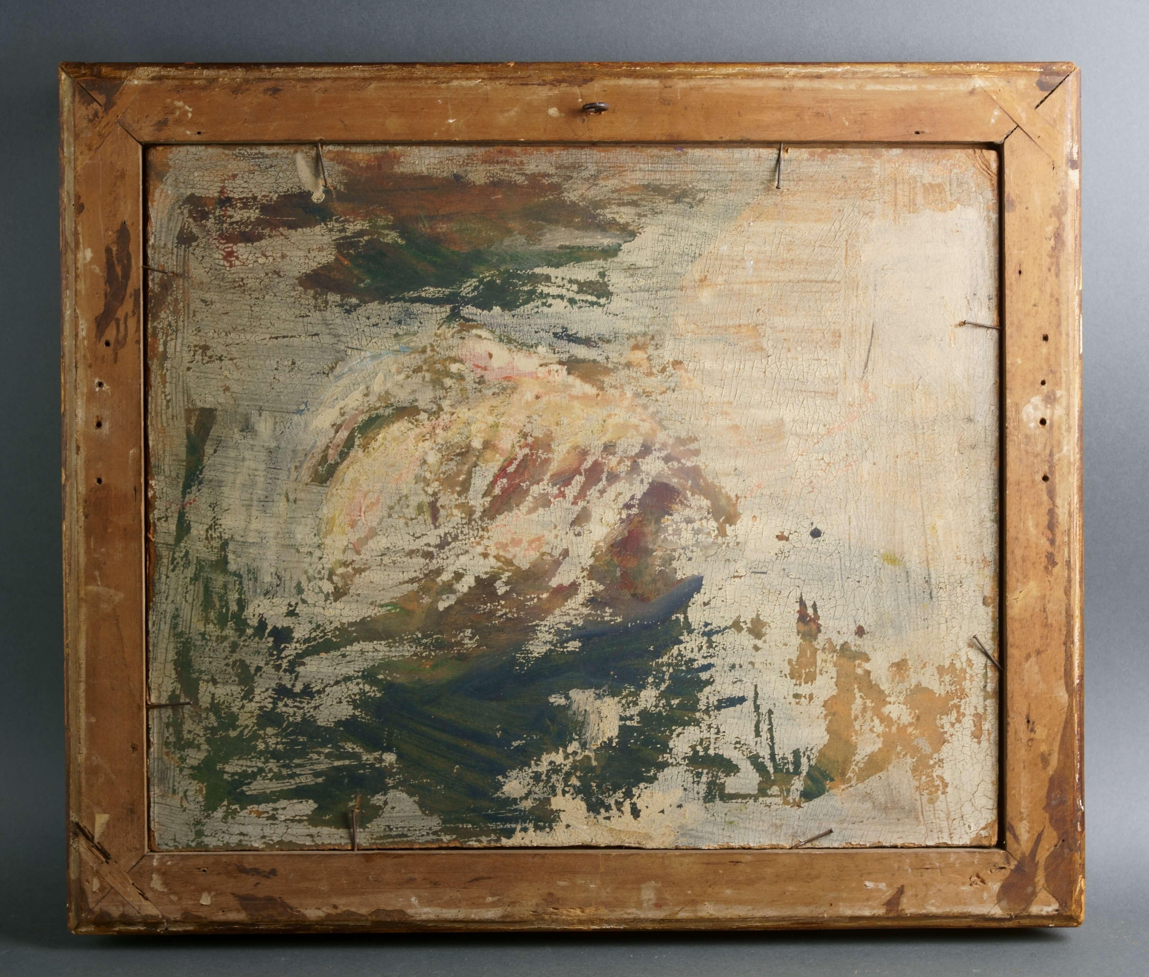 Pintura al óleo sobre madera de la escuela americana 