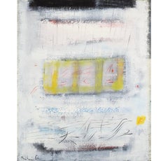 Il Pleut Le Dimanche (It Rains on Sunday) Oil on Canvas Painting, 1960