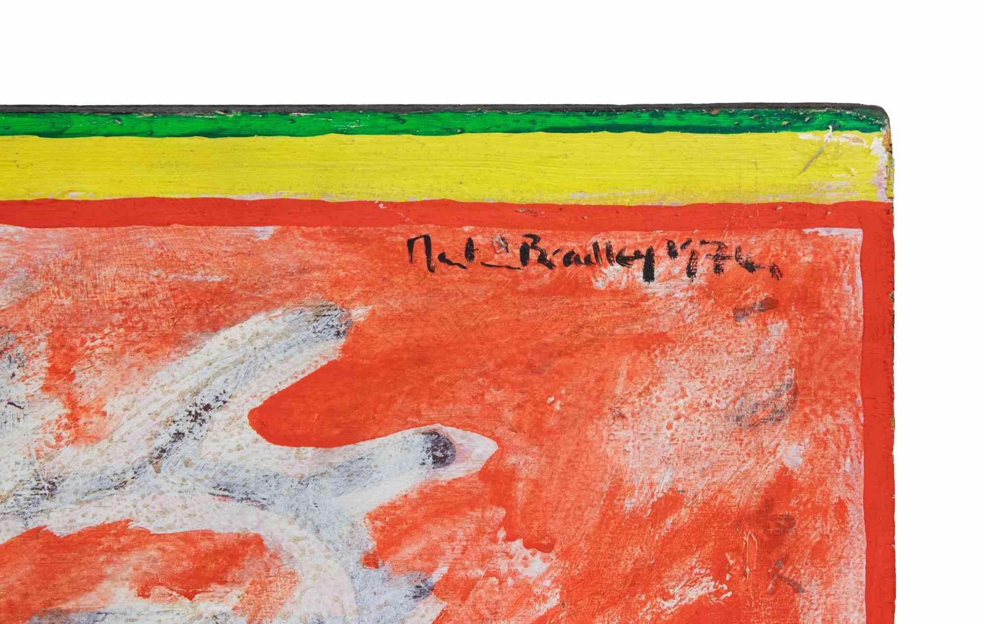 Rotes Bild – Ölgemälde von Martin Bradley – 1974 im Angebot 1