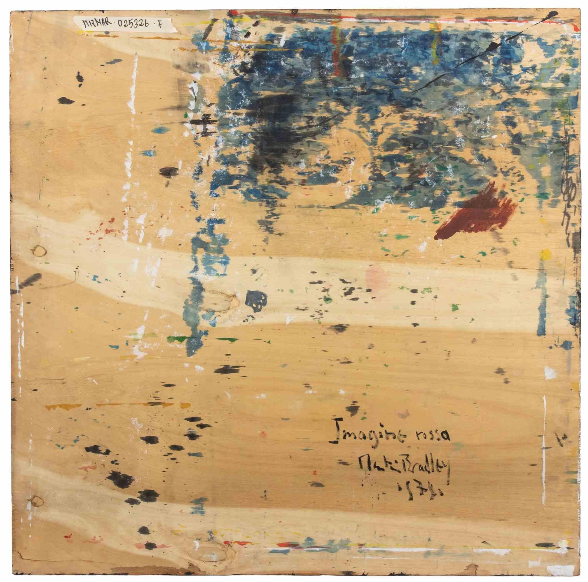 Rotes Bild – Ölgemälde von Martin Bradley – 1974 im Angebot 2