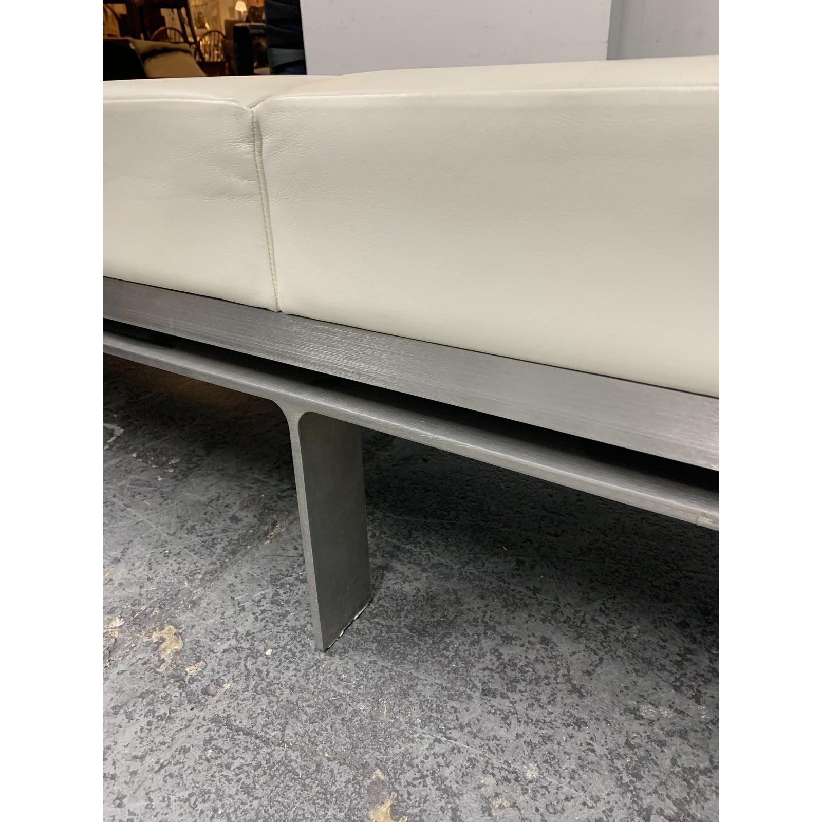 Martin Brattrud Custom One Leather Bench For Sale 2