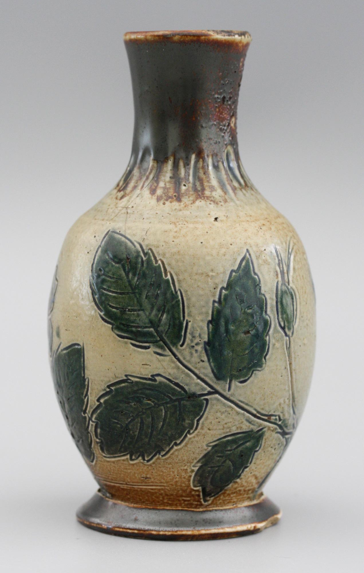 Martin Brothers Art Pottery Dog Rose Vase, 19th Century 3