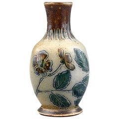 Martin Brothers Art Pottery Dog Rose Vase, 19th Century