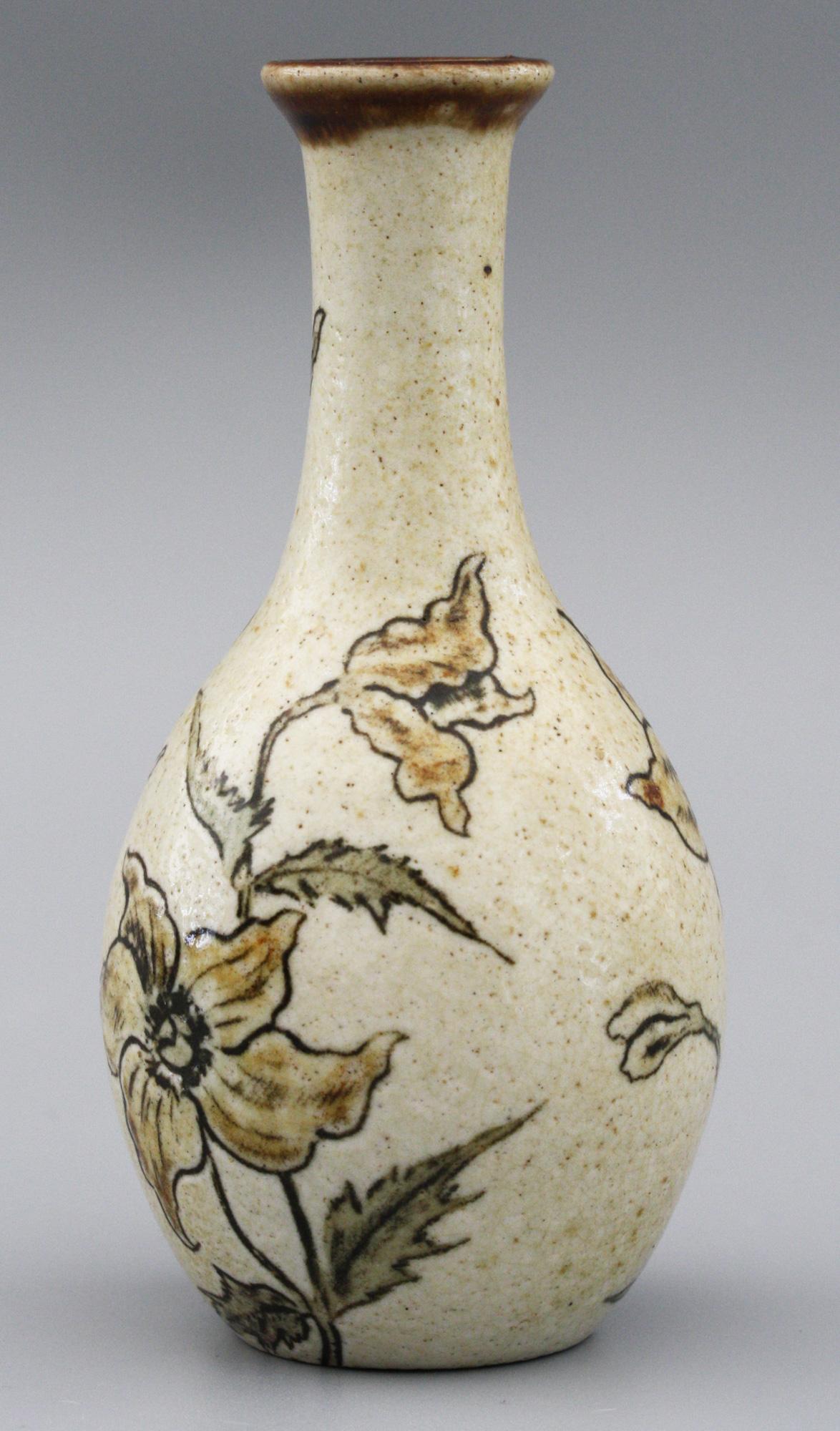 Martin Brothers Art Pottery Floral Design Vase, Dated 1897 2