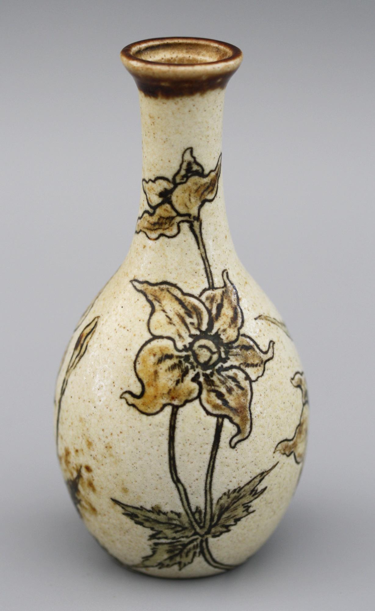 Martin Brothers Art Pottery Floral Design Vase, Dated 1897 3