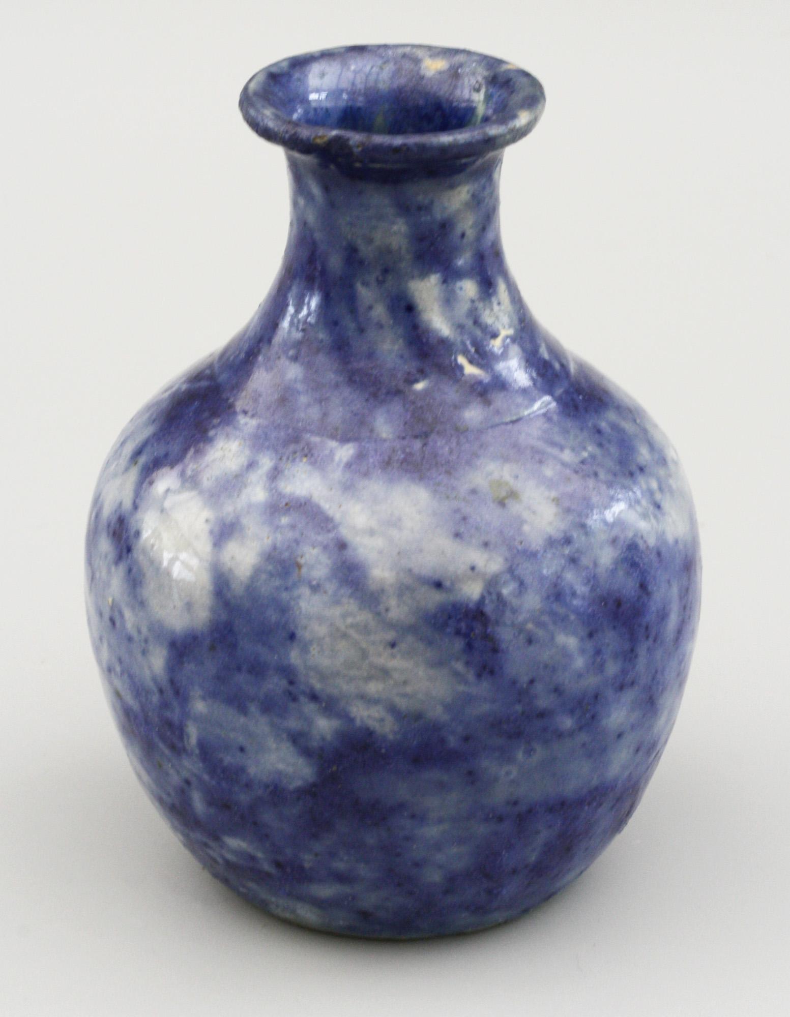 Martin Brothers Art Pottery Mottled Blue Glazed Vase Dated 1894 2