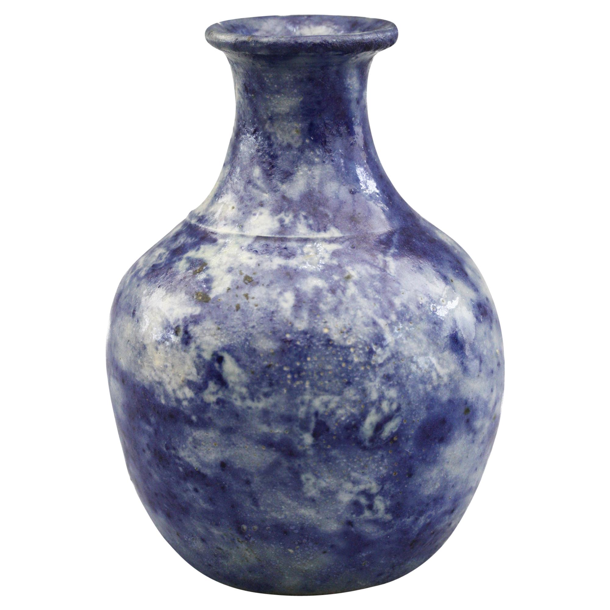 Martin Brothers Art Pottery Mottled Blue Glazed Vase Dated 1894
