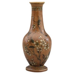Martin Brothers Art Pottery Vase with Climbing Roses, Dated 1888