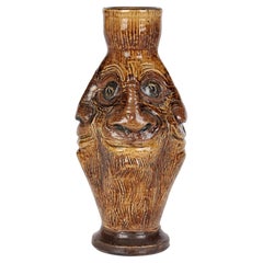 Martin Brothers Groteske Vier Gesichter Kunstkeramik-Vase