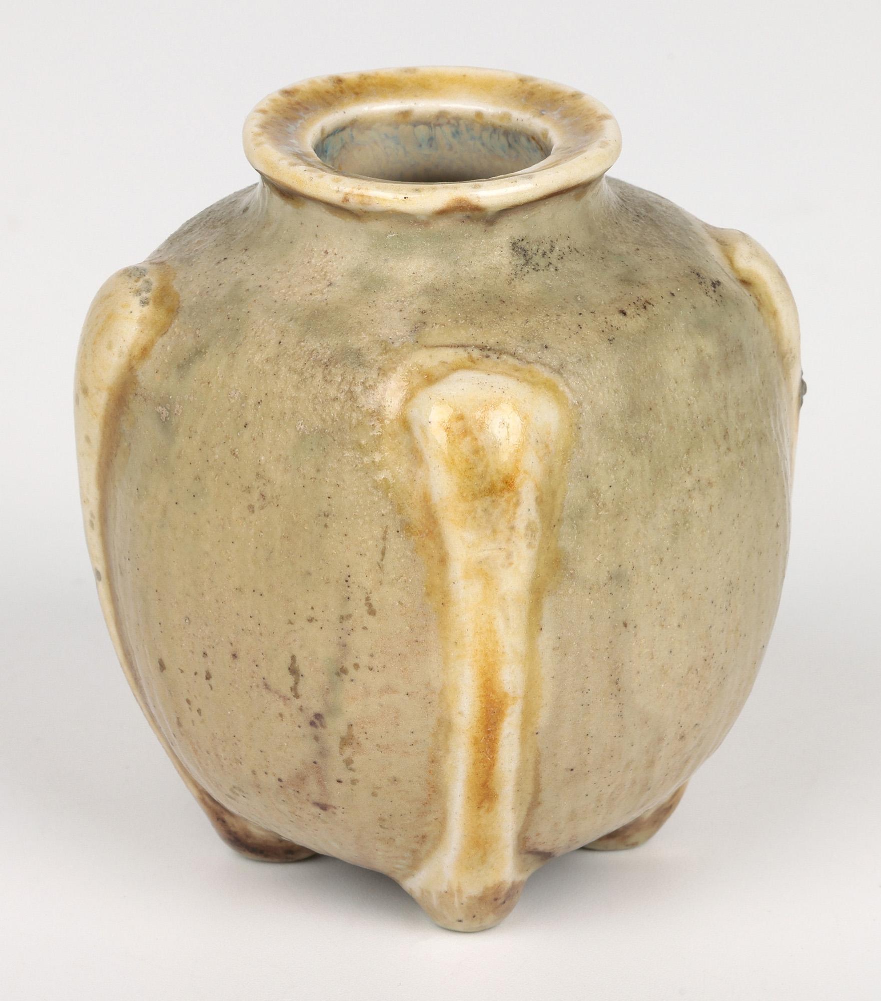 Martin Brothers Southall Gourd Shaped Art Pottery Vase Dated 1901 6