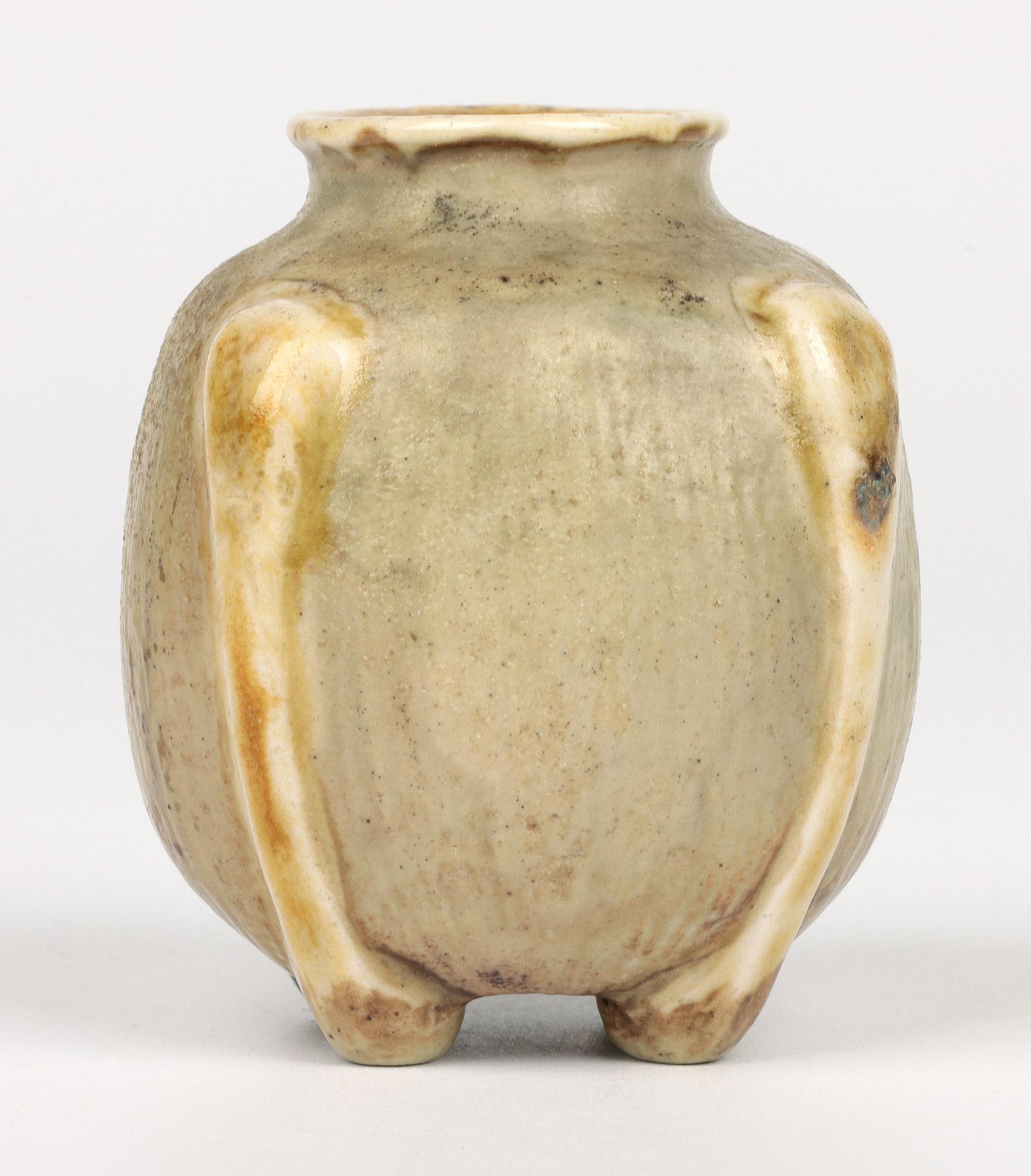 Early 20th Century Martin Brothers Southall Gourd Shaped Art Pottery Vase Dated 1901