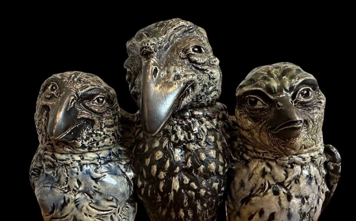 Groupe triple oiseaux des frères Martin en vente 2