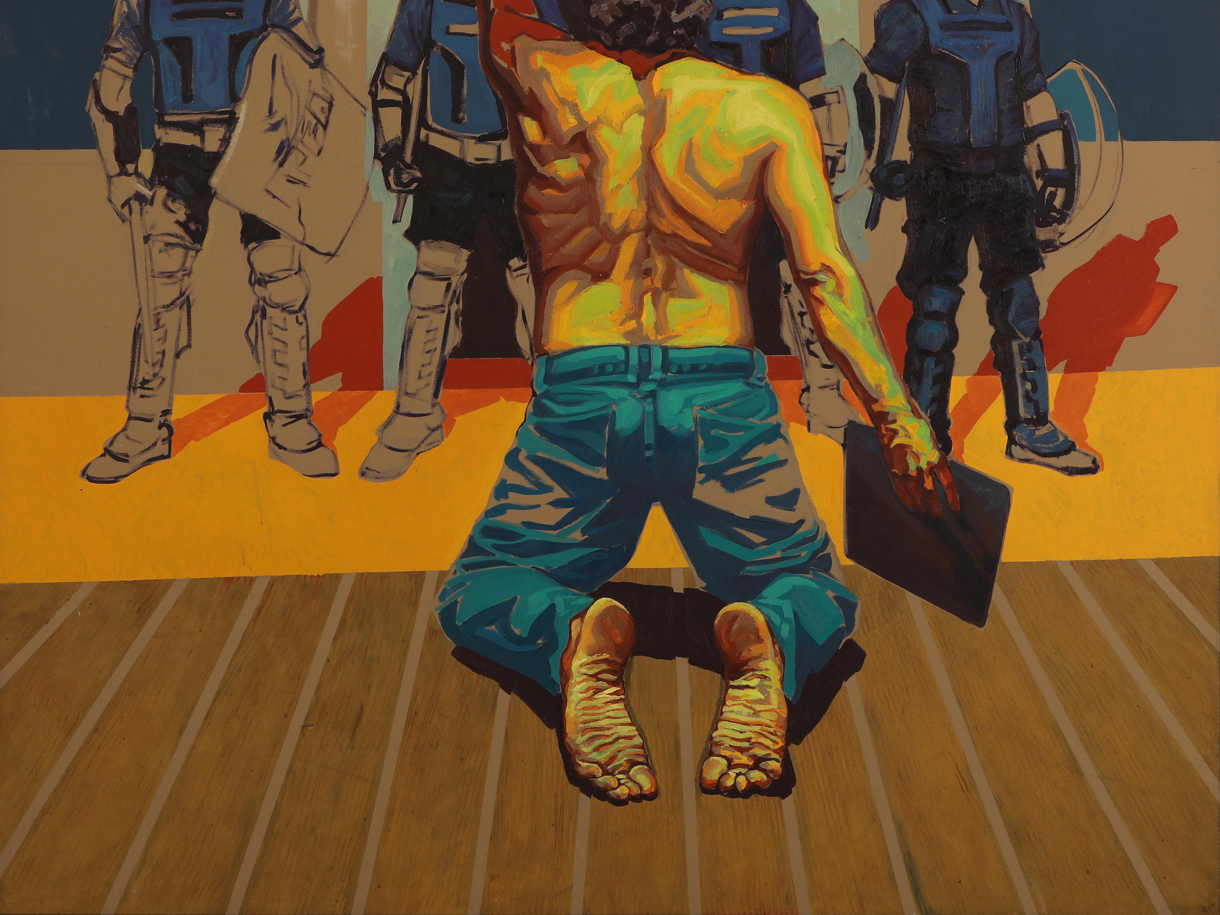 Los Guardianes del Umbrai, 2006 - Painting by Martin BUSTAMANTE