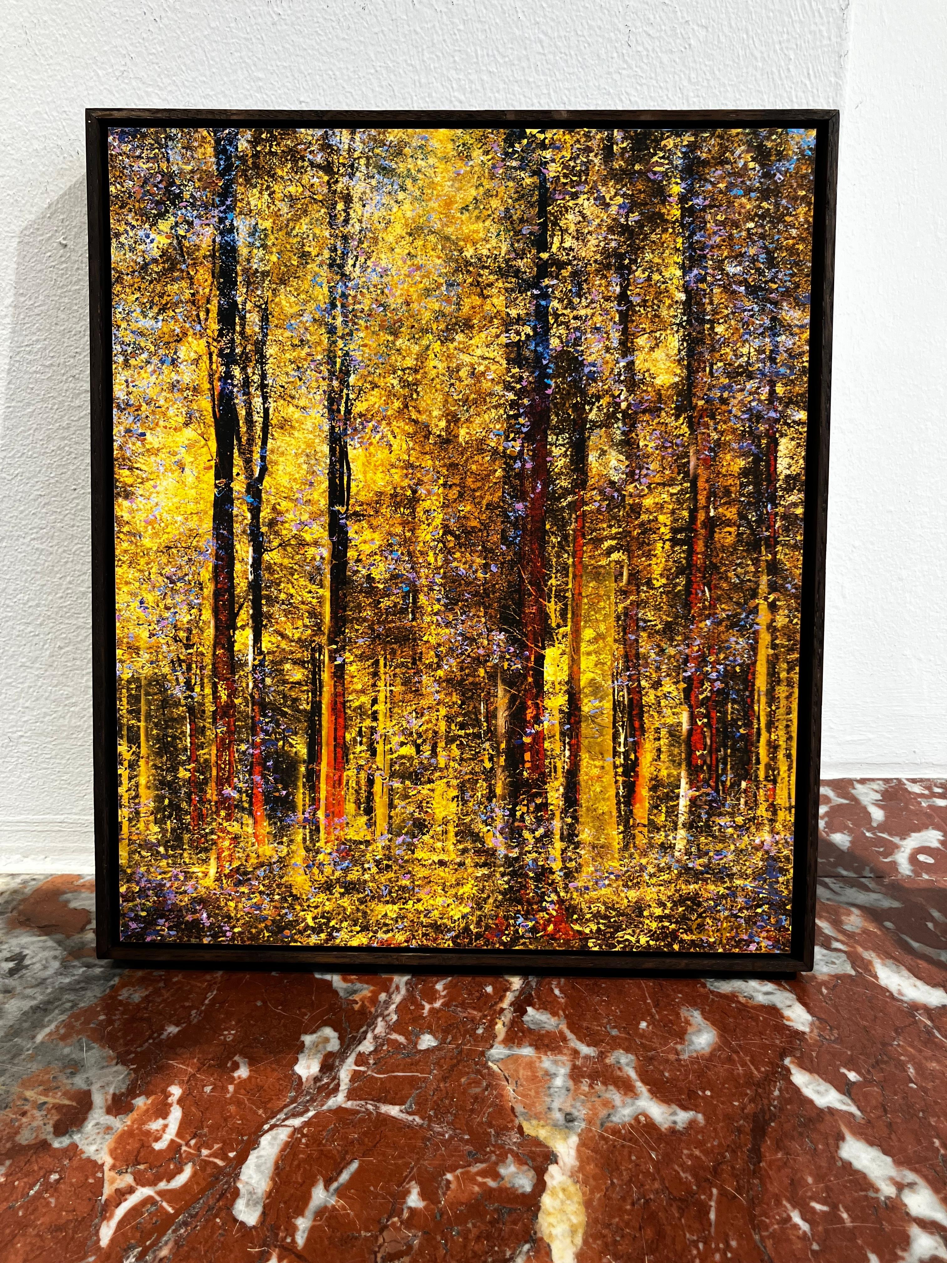 'Dreams' Unique Artwork of a Forest in Yellow, Pink, Purple, Blue, Trees For Sale 4