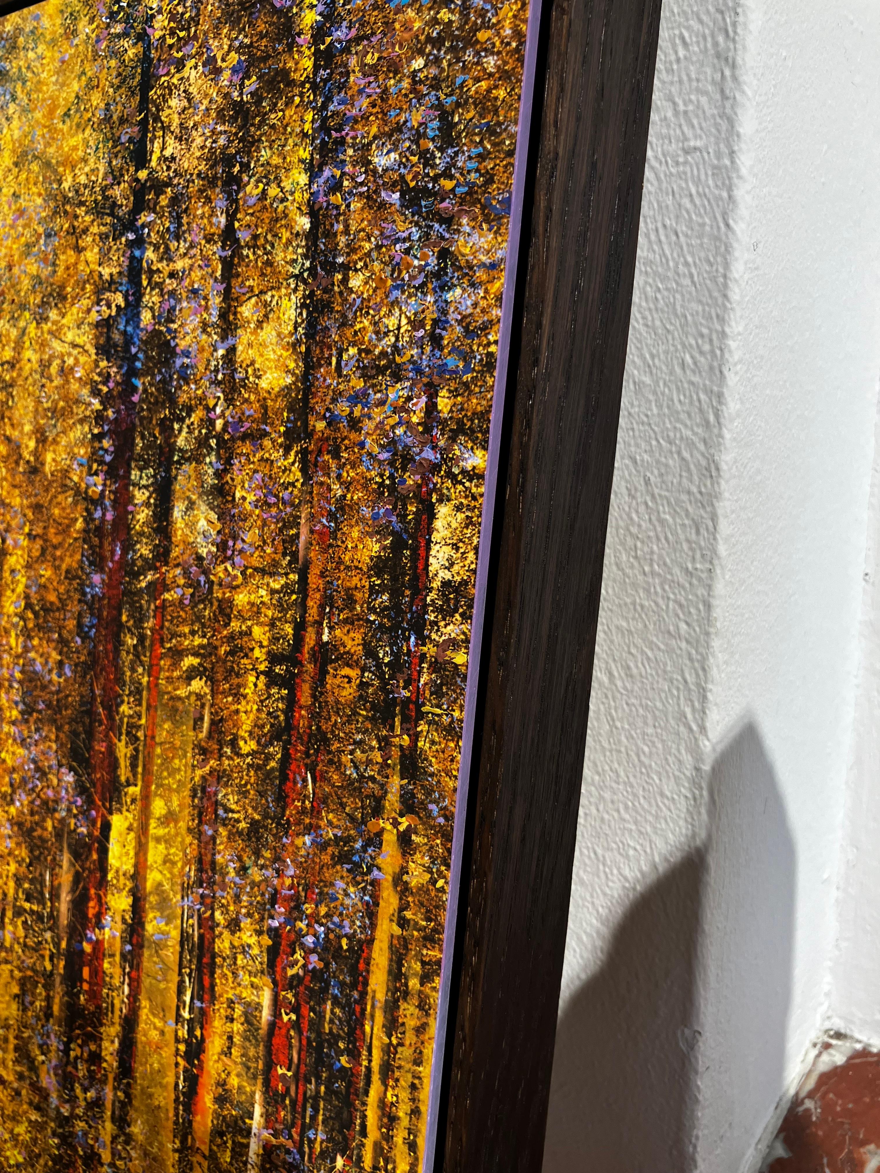 'Dreams' Unique Artwork of a Forest in Yellow, Pink, Purple, Blue, Trees For Sale 6